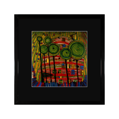 Bild Hundertwasser Schwarz-Bunt Bild Hundertwasser Schwarz-Bunt