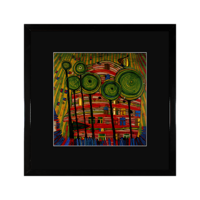 Bild Hundertwasser Schwarz-Bunt