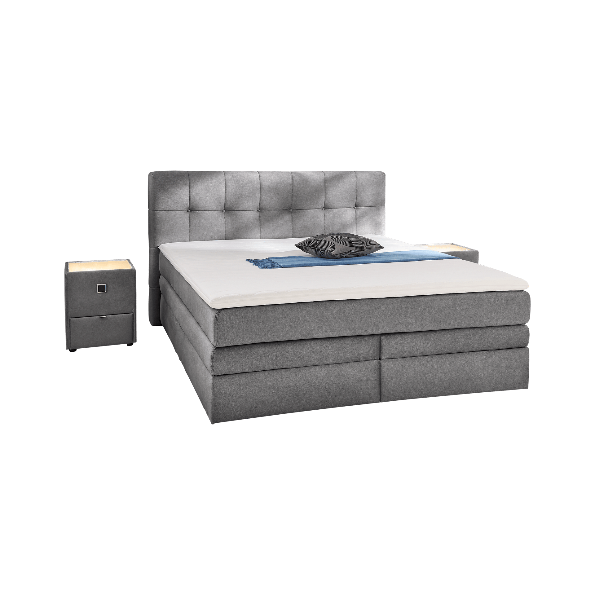 Boxspringbett Arny Grau 180x200 cm