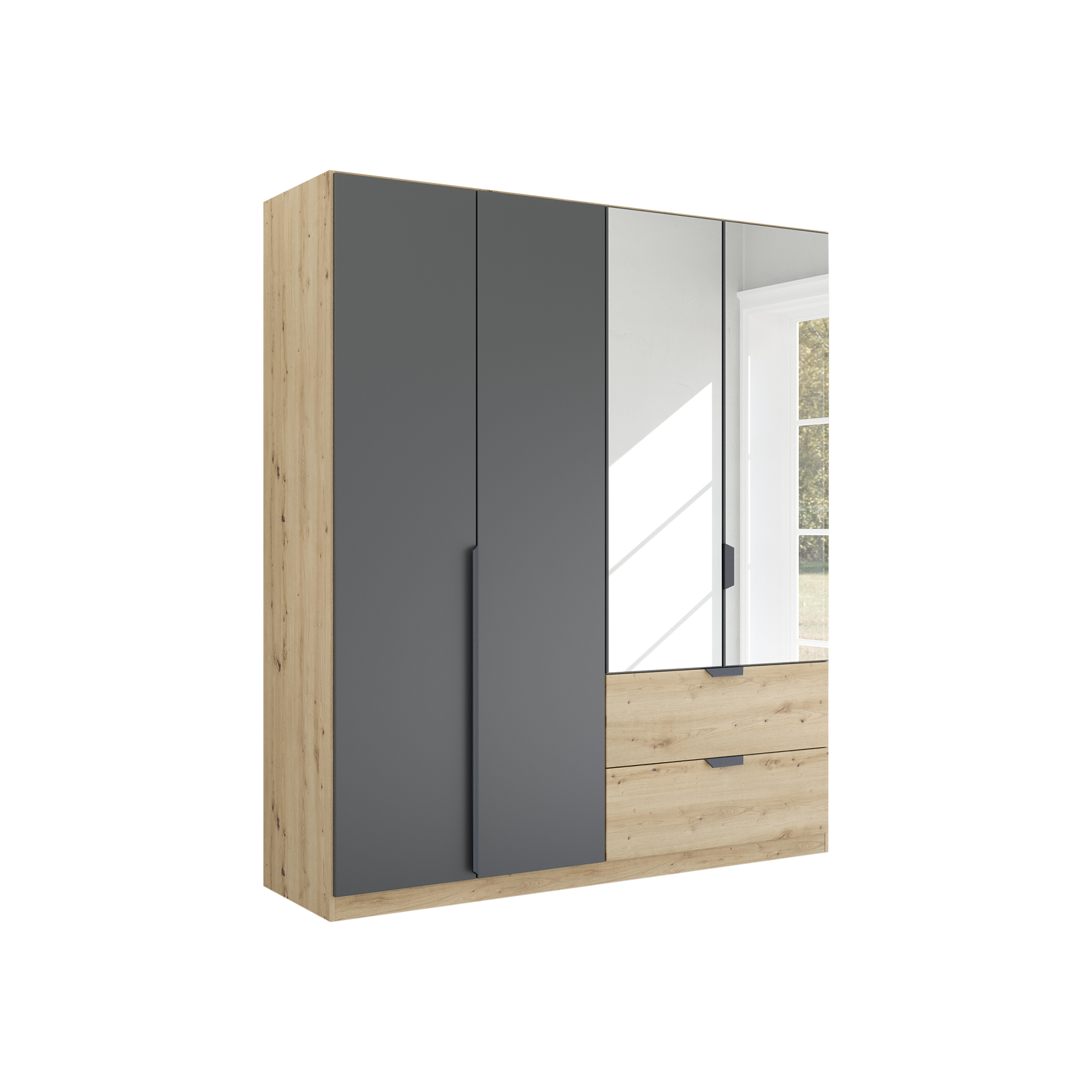 Drehtürenschrank Wildwest 4-türig Grau 54*181*210