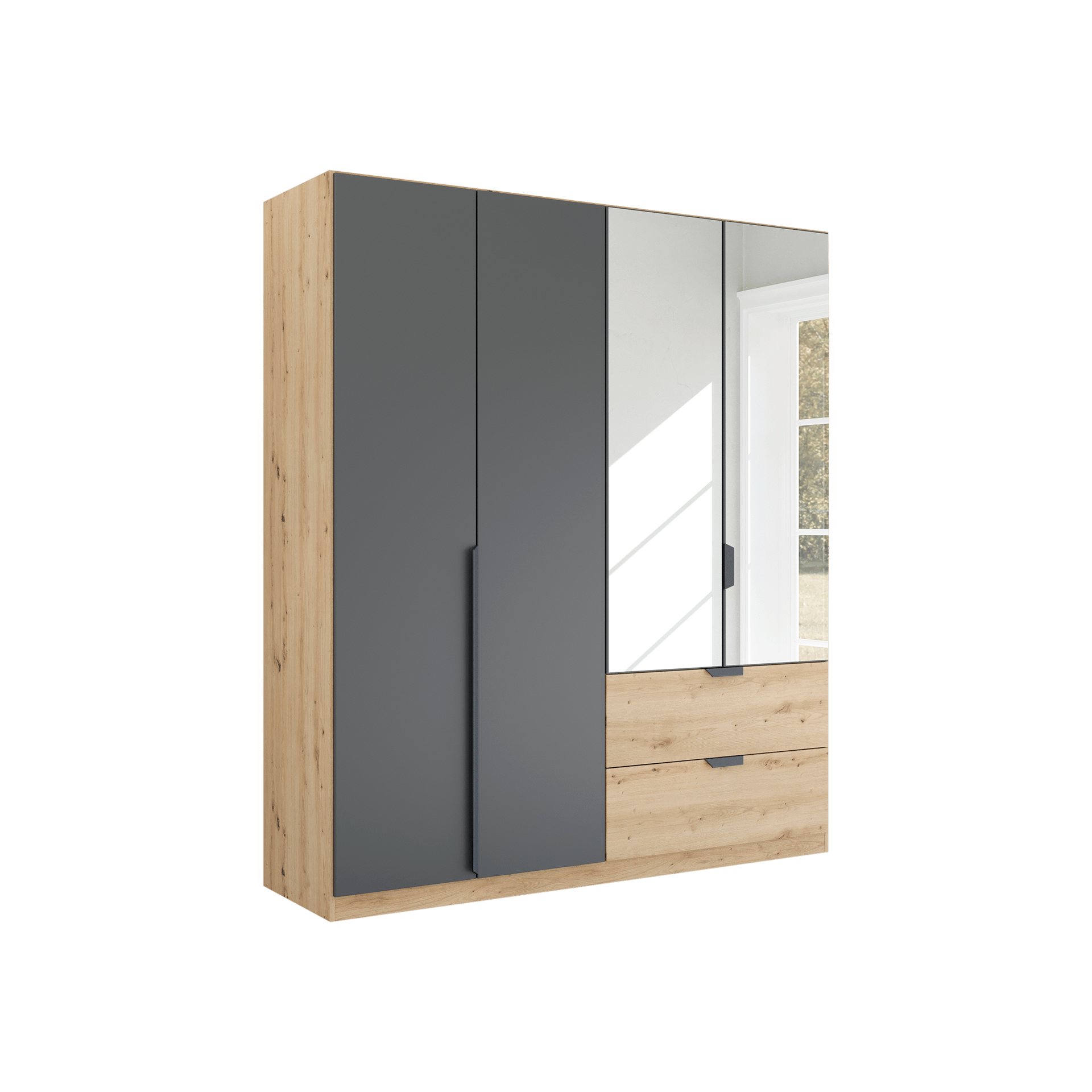 Drehtürenschrank Wildwest 4-türig Grau 54*181*210 Drehtürenschrank Wildwest 4-türig Grau 54*181*210