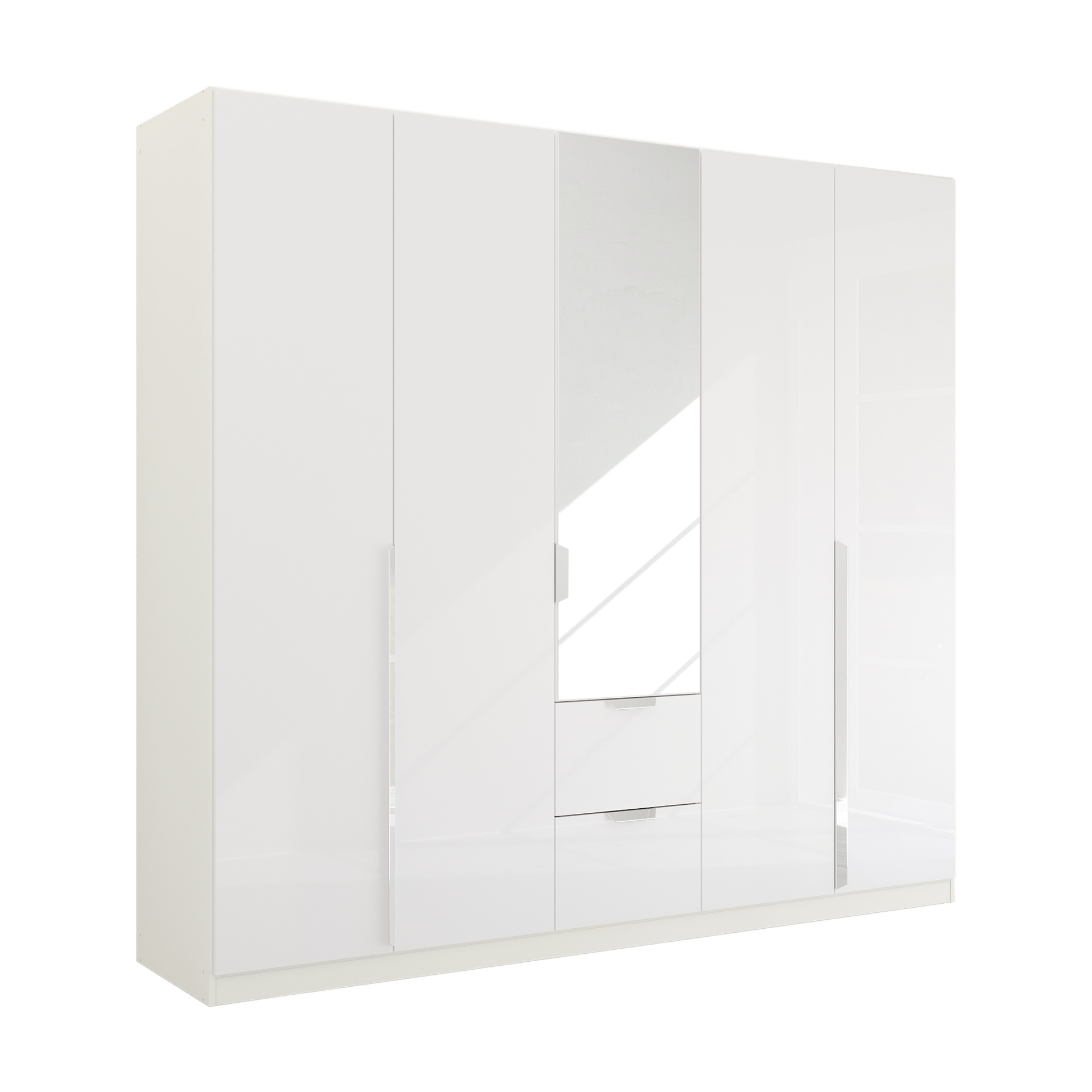 Drehtürenschrank Glam 5-türig Weiß 54*226*210