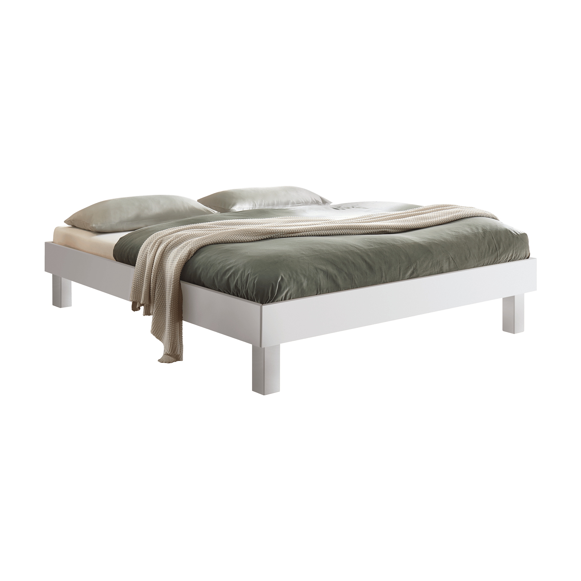 HASENA Bett Trento Gestell MDF Weiß 100x200 cm