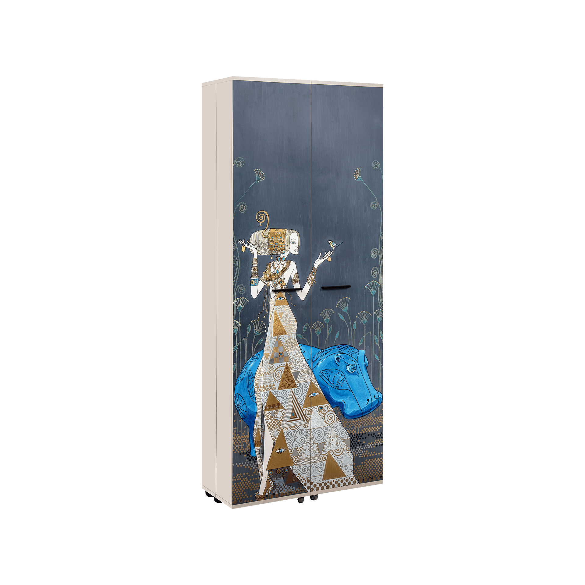 Schuhschrank Hippo Front Kunstdruck von Mauro Bergonzoli Schuhschrank Hippo Front Kunstdruck von Mauro Bergonzoli