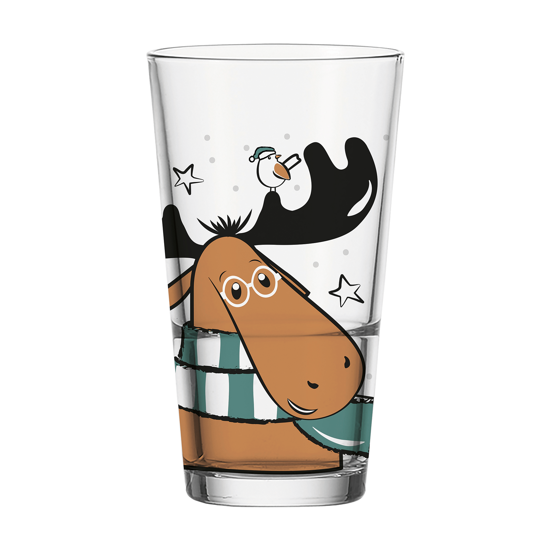 Longdrinkglas Elch mehrfarbig