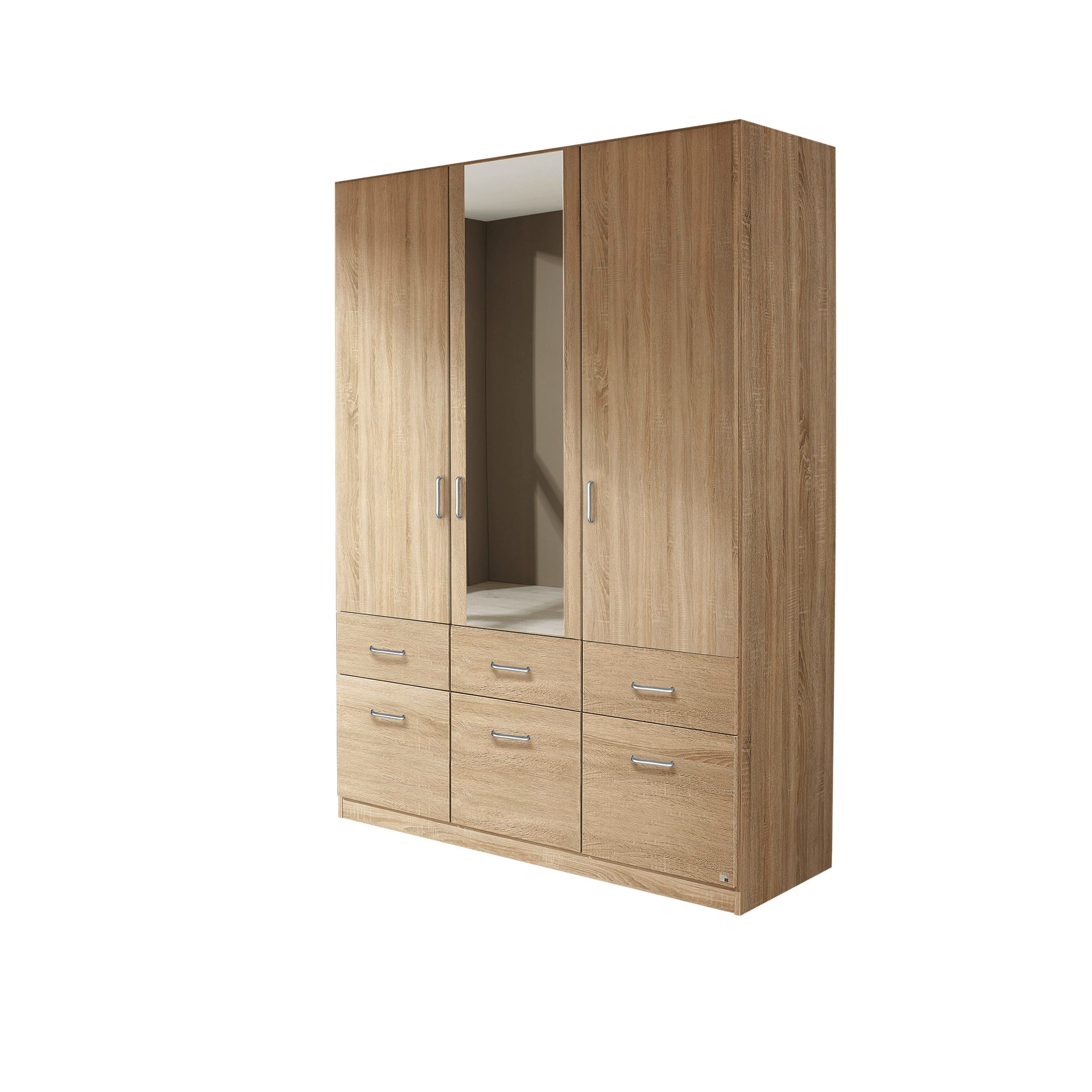 Drehtürenschrank Amy 3-türig Eichefarben 54*136*197