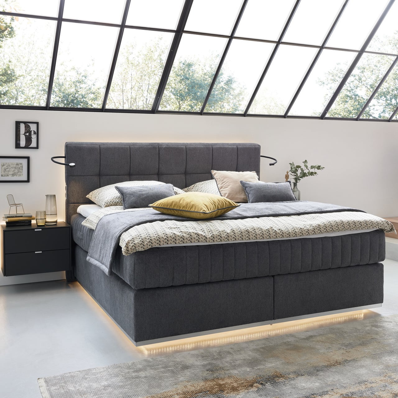 Boxspringbett Felina Fly Anthrazit 180x200 cm Boxspringbett Felina Fly Anthrazit 180x200 cm