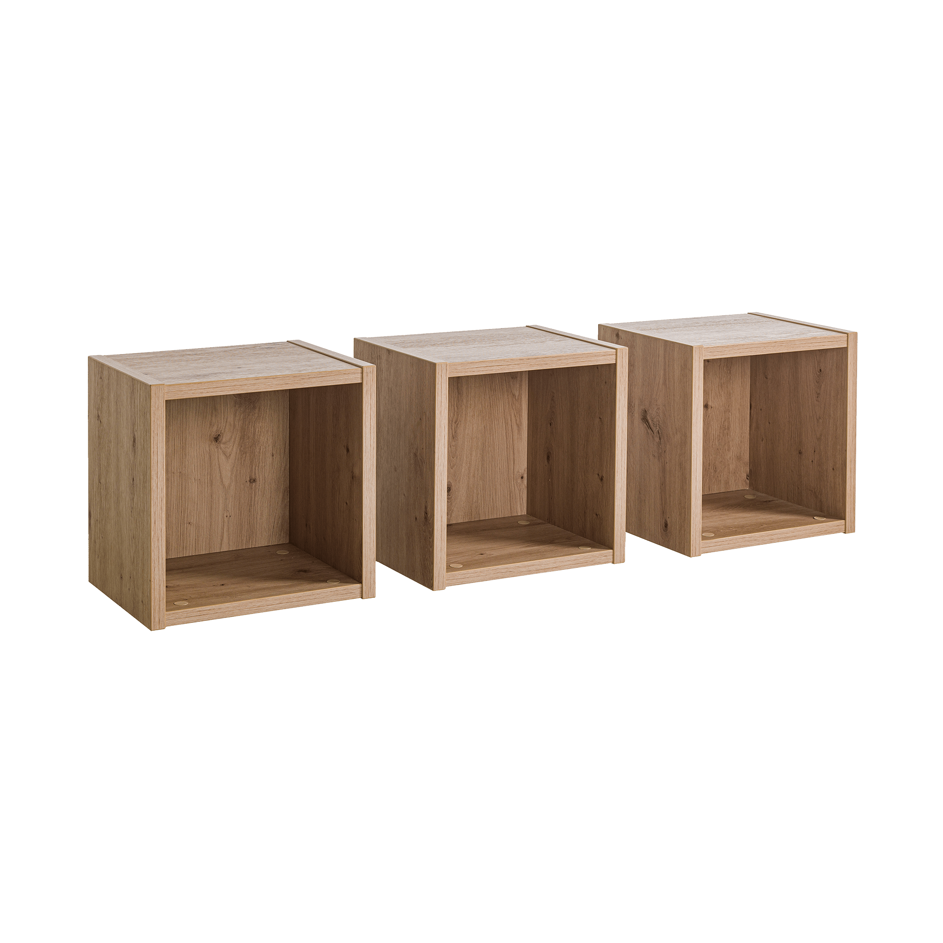 Wandregal Muriell 3-teilig Eichefarben 28.2*35*35