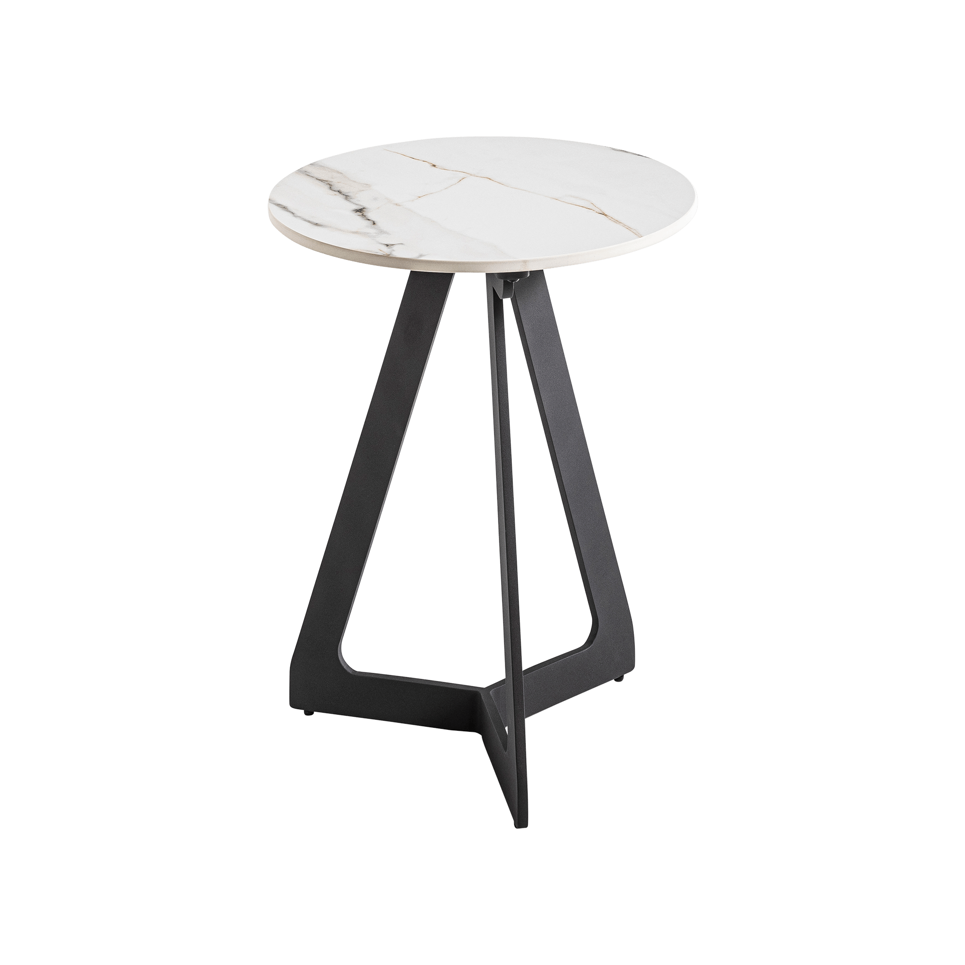 Couchtisch Bono Tischplatte Keramik Hell Gestell Schwarz 40*40*50