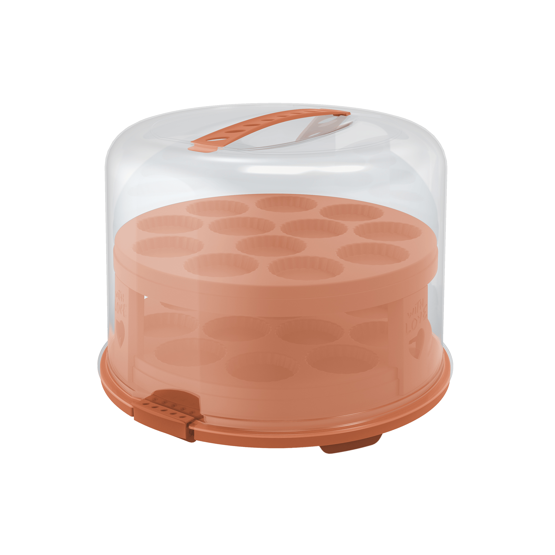 Kuchenbehälter Fresh coral clay gedeckt Kuchenbehälter Fresh coral clay gedeckt