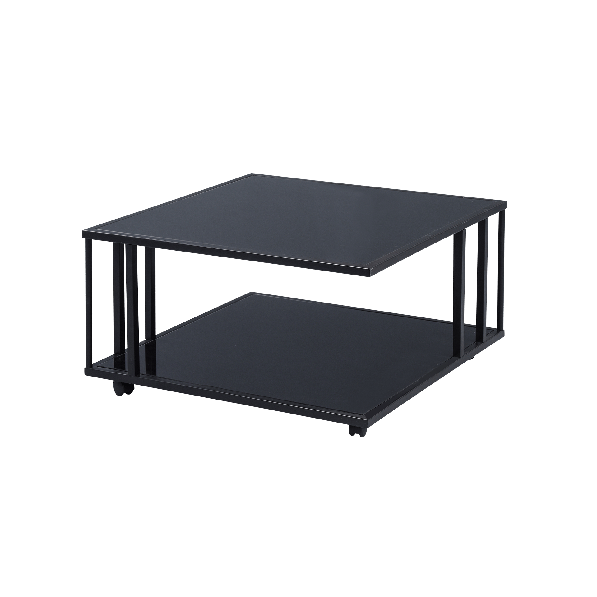 Couchtisch Palma 2 Rollen Schwarz 75*75*41 Couchtisch Palma 2 Rollen Schwarz 75*75*41