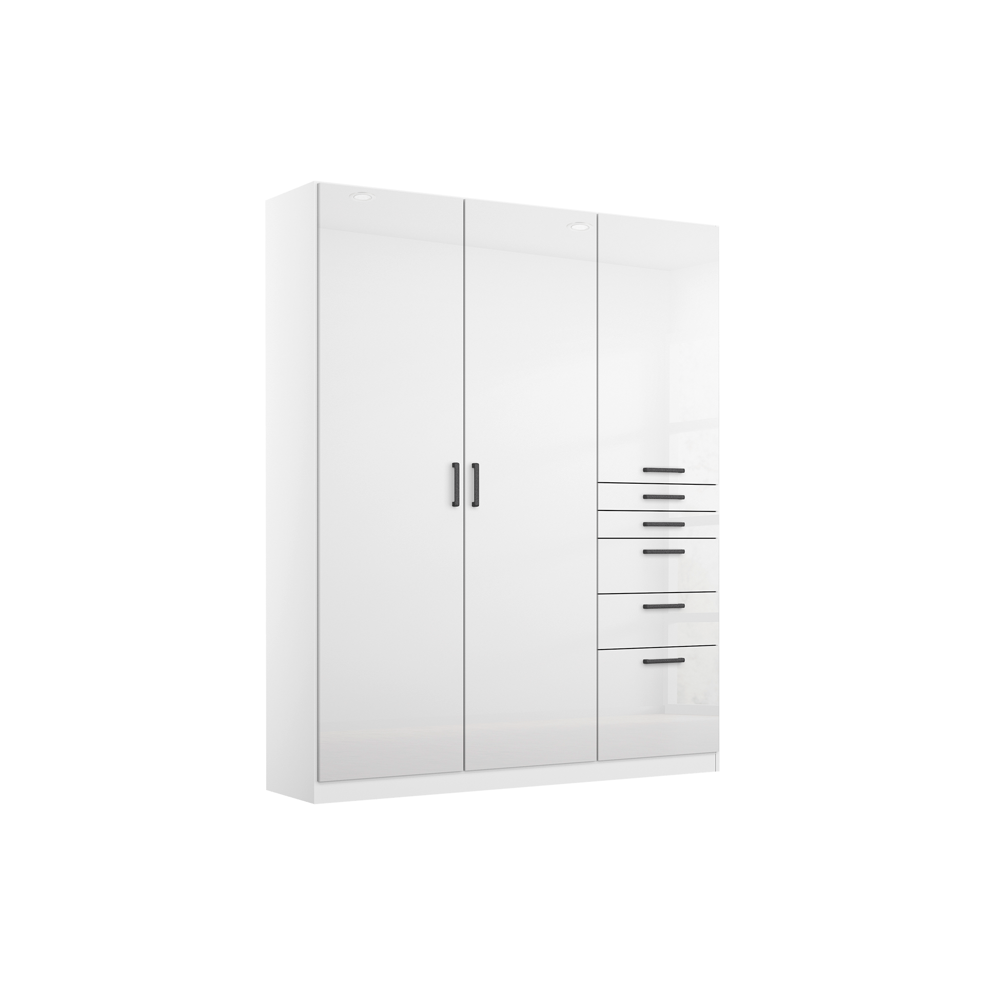 Drehtürenschrank Multiform 3-türig Weiß 54*136*197 Drehtürenschrank Multiform 3-türig Weiß 54*136*197