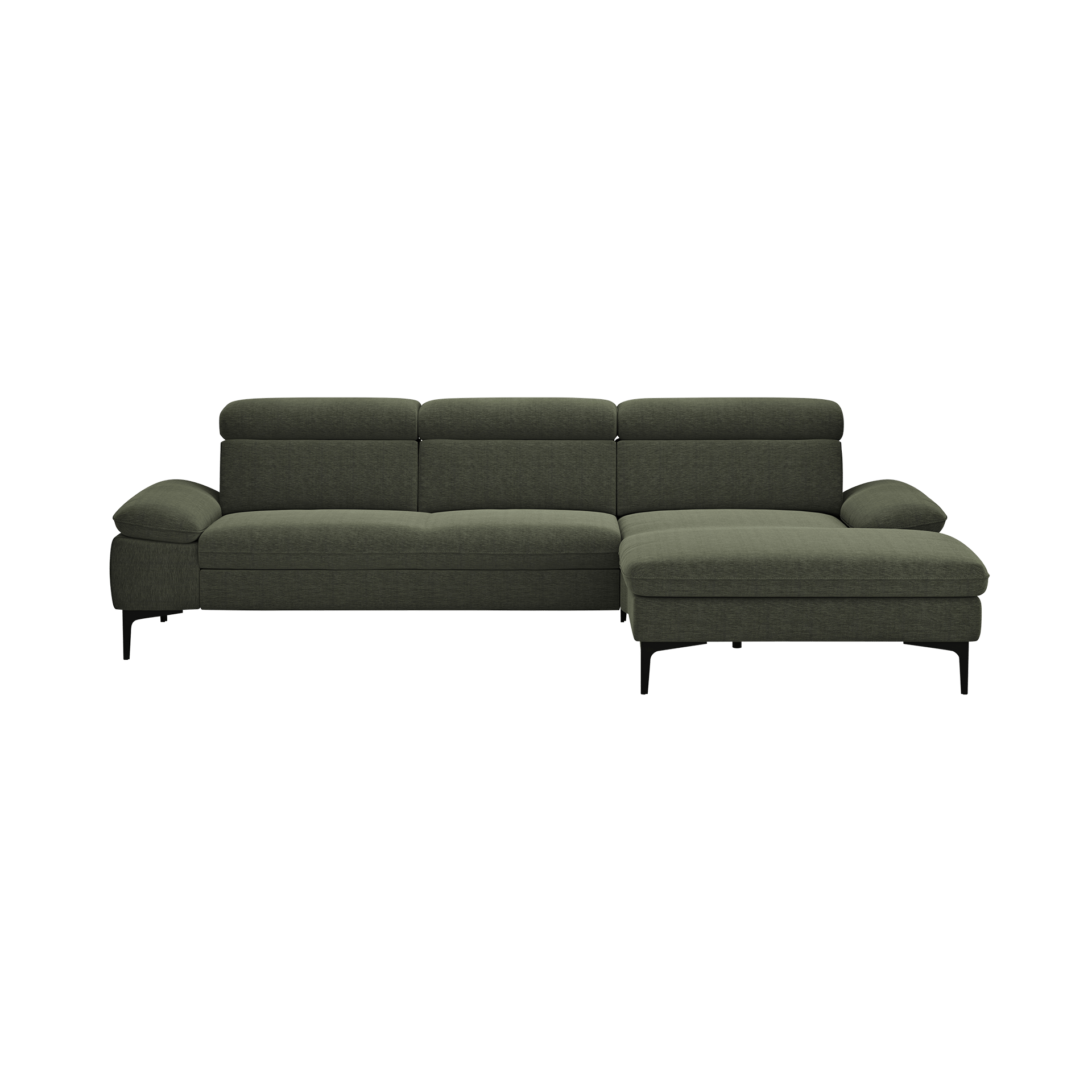 Global wohnen Ecksofa Felipa Forest Dunkelgrün Rücken echt, Kopfteilverstellung Global wohnen Ecksofa Felipa Forest Dunkelgrün Rücken echt, Kopfteilverstellung