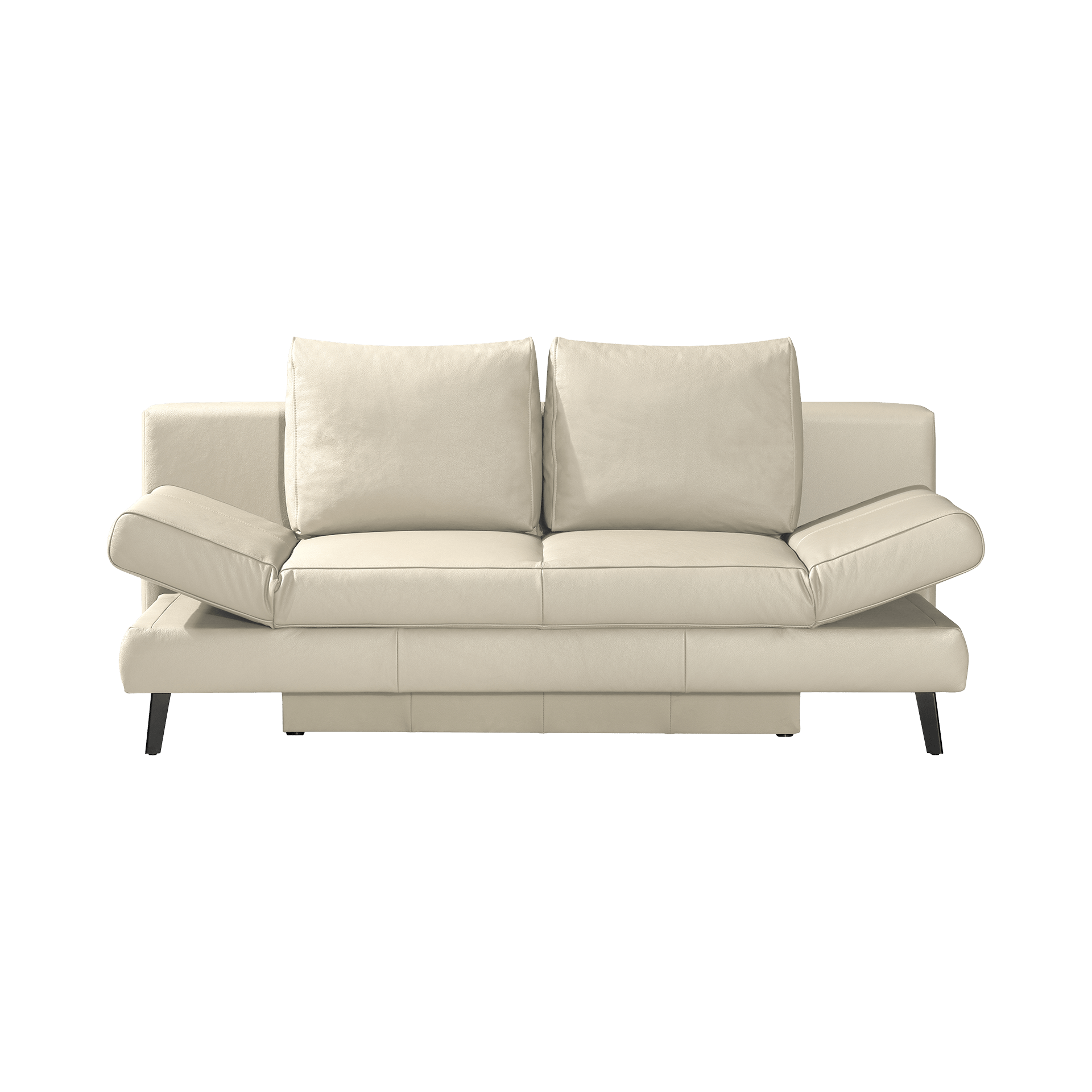 Inovationi Schlafsofa Leandro Bezug Leder Beige mit Bettkasten und verstellbaren Armlehnen Inovationi Schlafsofa Leandro Bezug Leder Beige mit Bettkasten und verstellbaren Armlehnen