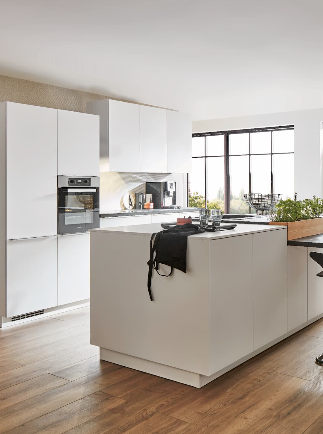 Weiße Inselküche weiße Küche mit Insel, modern