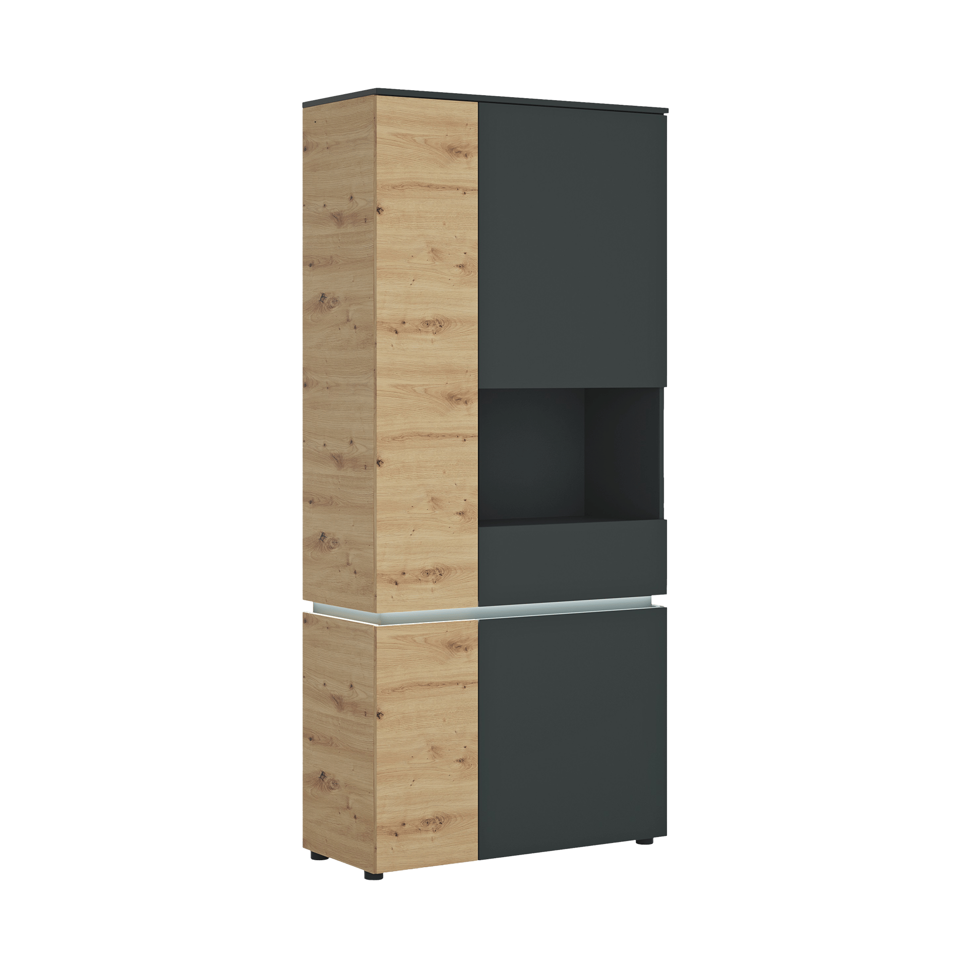Novofurn Vitrine Lucienne Eichefarben 40*90.4*199 Novofurn Vitrine Lucienne Eichefarben 40*90.4*199