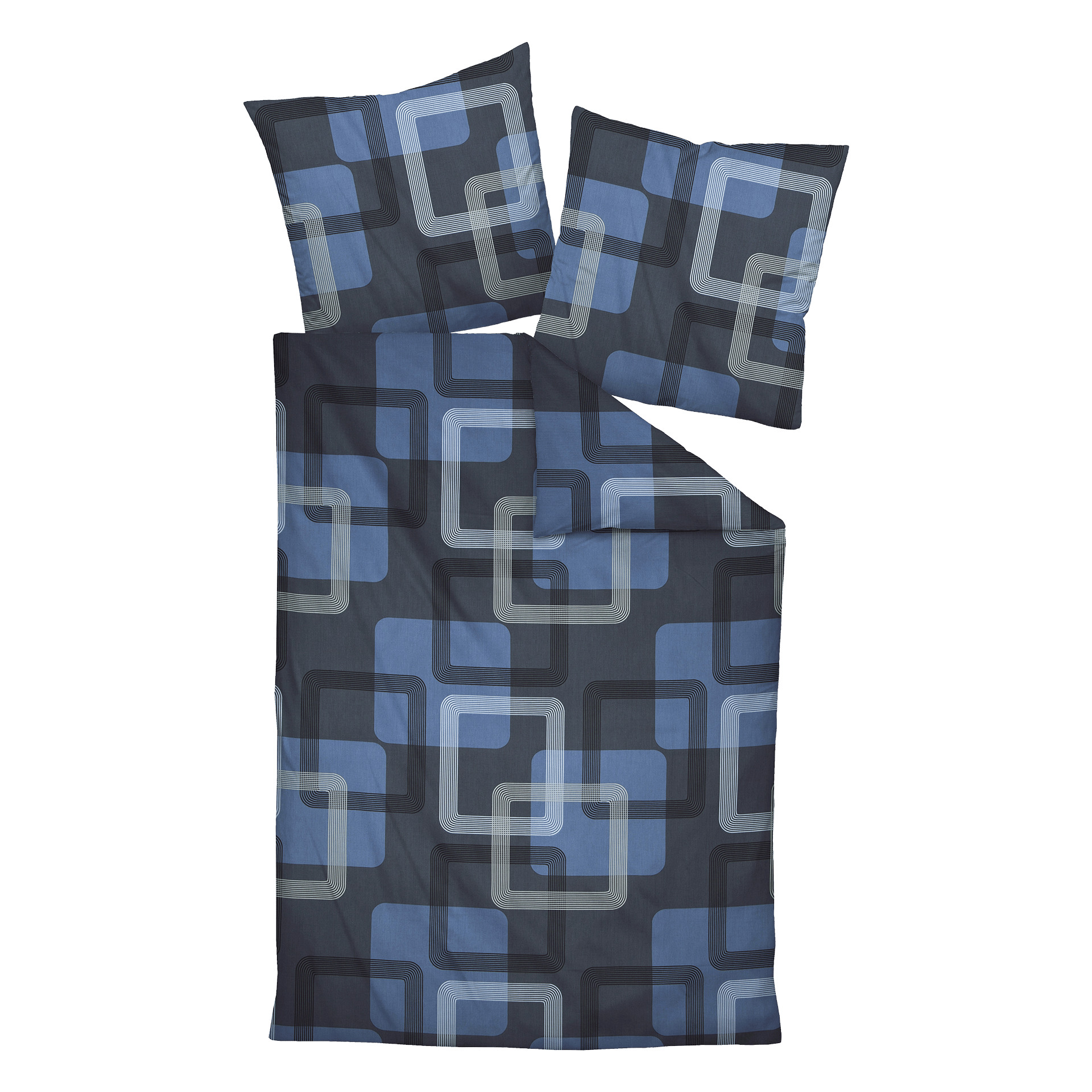 Satin Bettwäsche J. D. denimblau 155x220cm