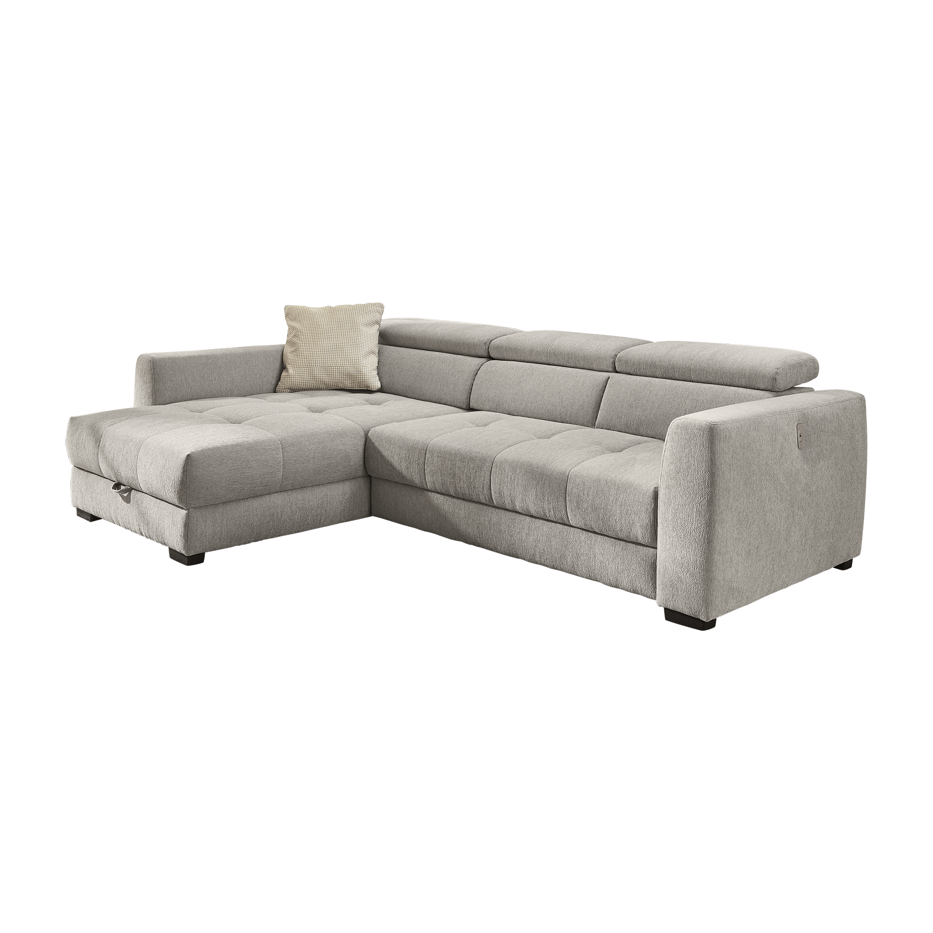Ecksofa San Marino Grau Sitztiefe motorisch verstellbar Ecksofa San Marino Grau Sitztiefe motorisch verstellbar