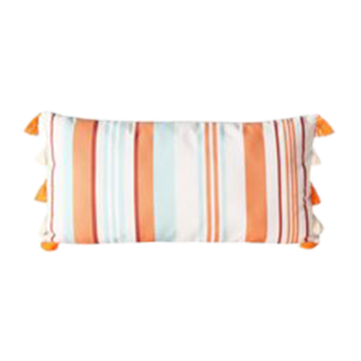 Kissen Tira Orange-Blau-Weiß cm