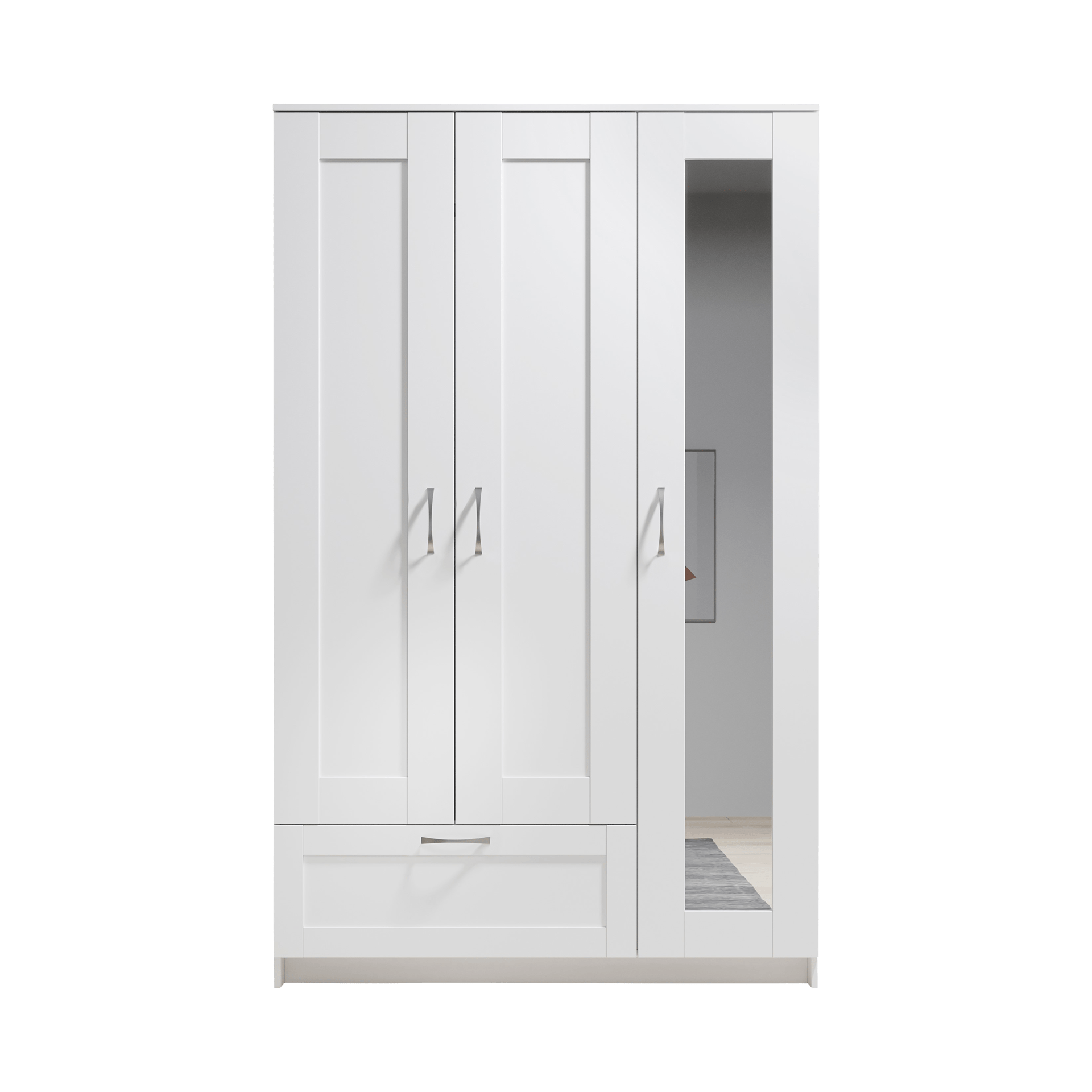 Drehtürenschrank Luvin 3-türig Weiß 50*117*190 Drehtürenschrank Luvin 3-türig Weiß 50*117*190