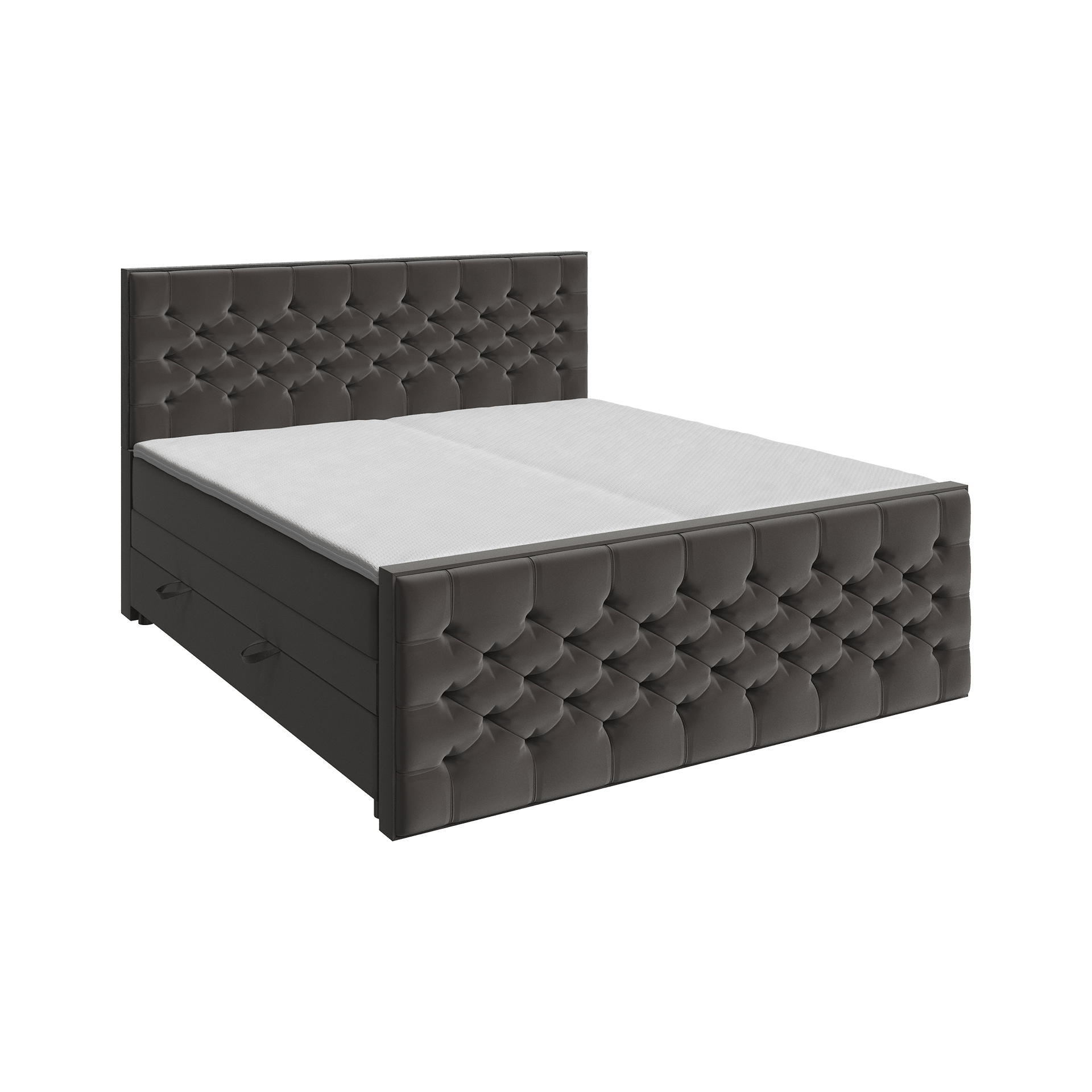 Boxspringbett Lanciano Max Grau 200x200 cm Boxspringbett Lanciano Max Grau 200x200 cm