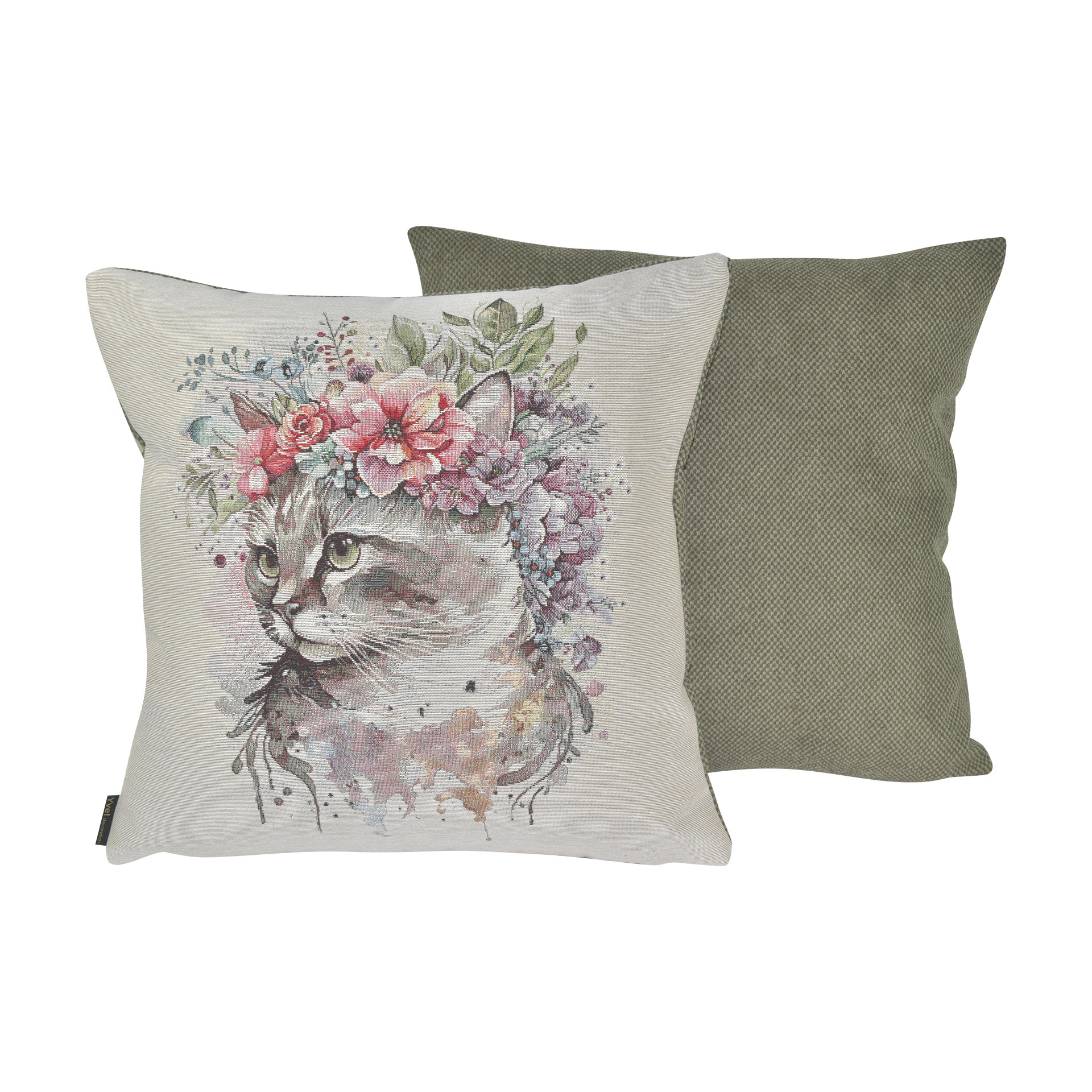 Kissenhülle Fantasie Katze Mehrfarbig 45x45cm Kissenhülle Fantasie Katze Mehrfarbig 45x45cm