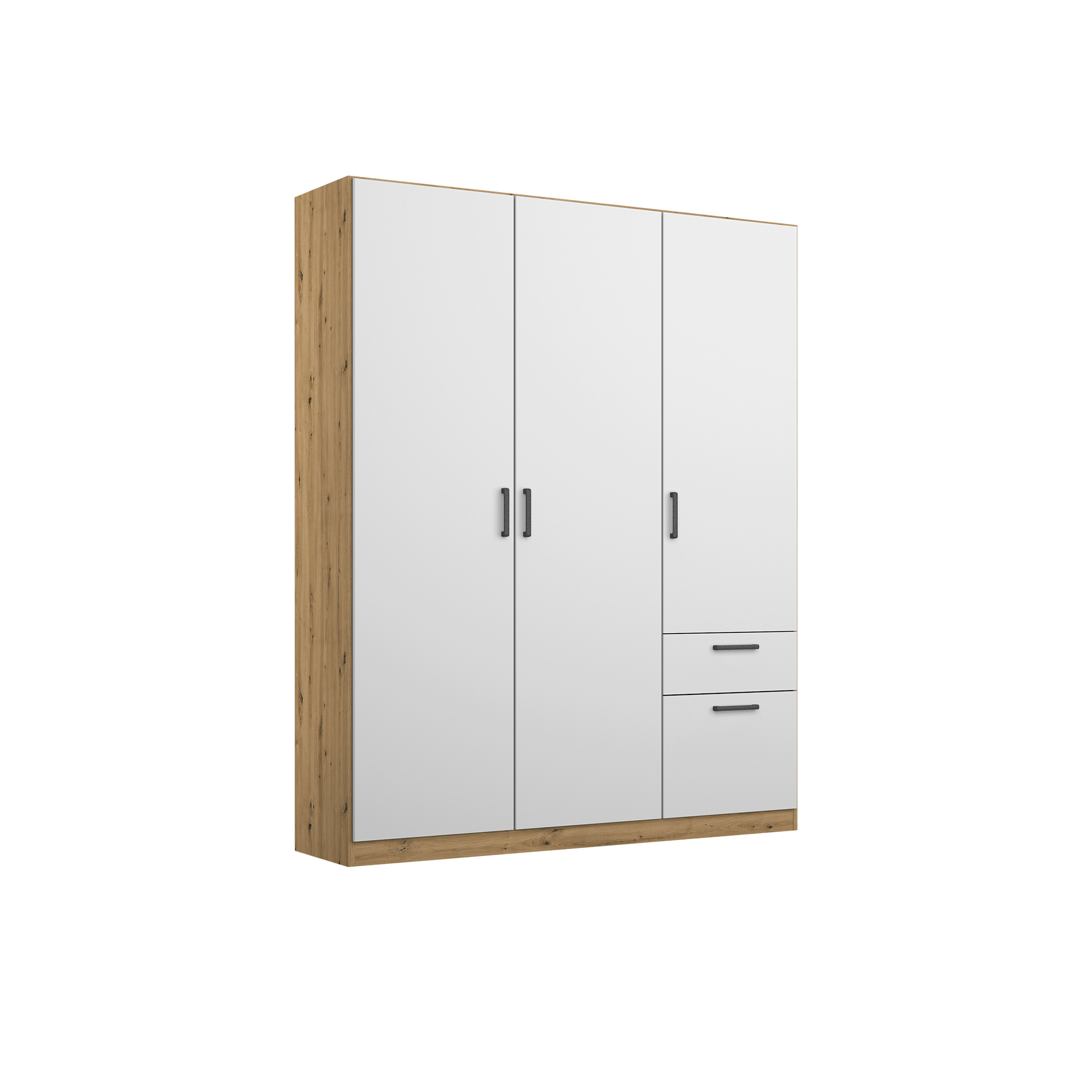 Drehtürenschrank Multiform 3-türig Weiß 54*136*197 Drehtürenschrank Multiform 3-türig Weiß 54*136*197