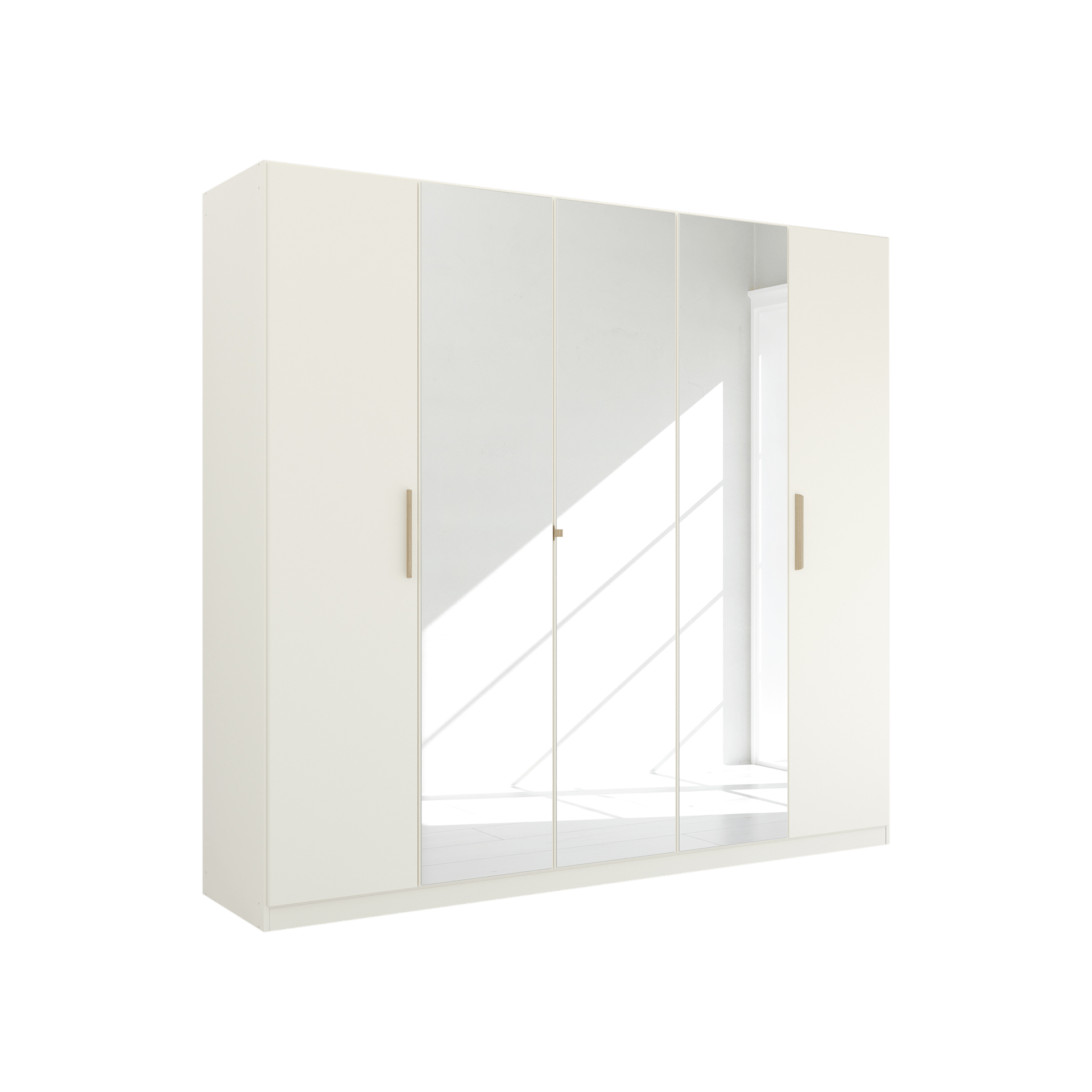 Drehtürenschrank Skandi 5-türig Weiß 54*226*210 Drehtürenschrank Skandi 5-türig Weiß 54*226*210