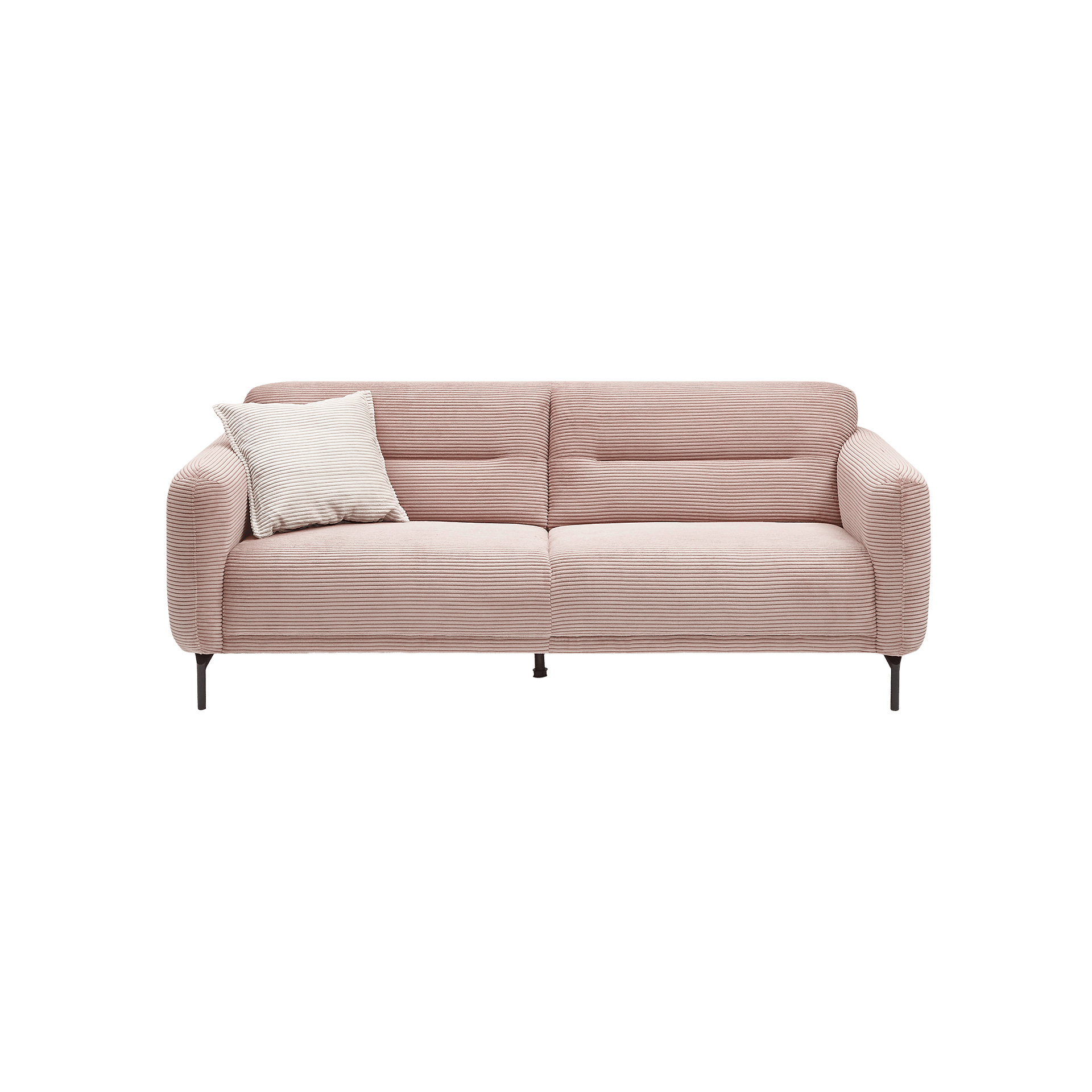 Sofa 3-Sitzer Noya Bezug Zoom Flamingo Rose Fuß Schwarz