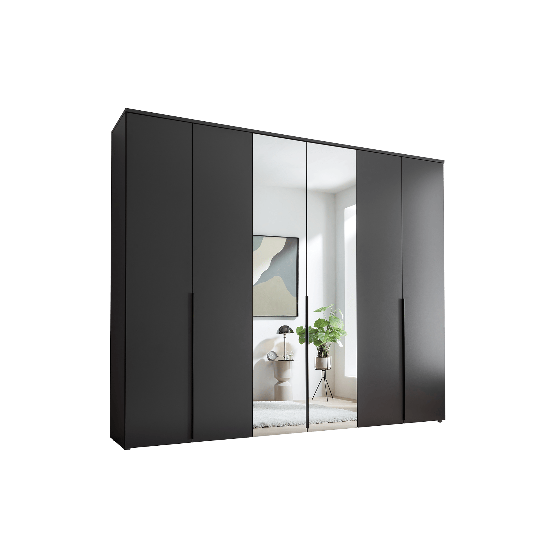 Drehtürenschrank Kenjo 6-türig Grau 52*270*225