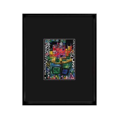 Bild Hundertwasser Schwarz-Bunt