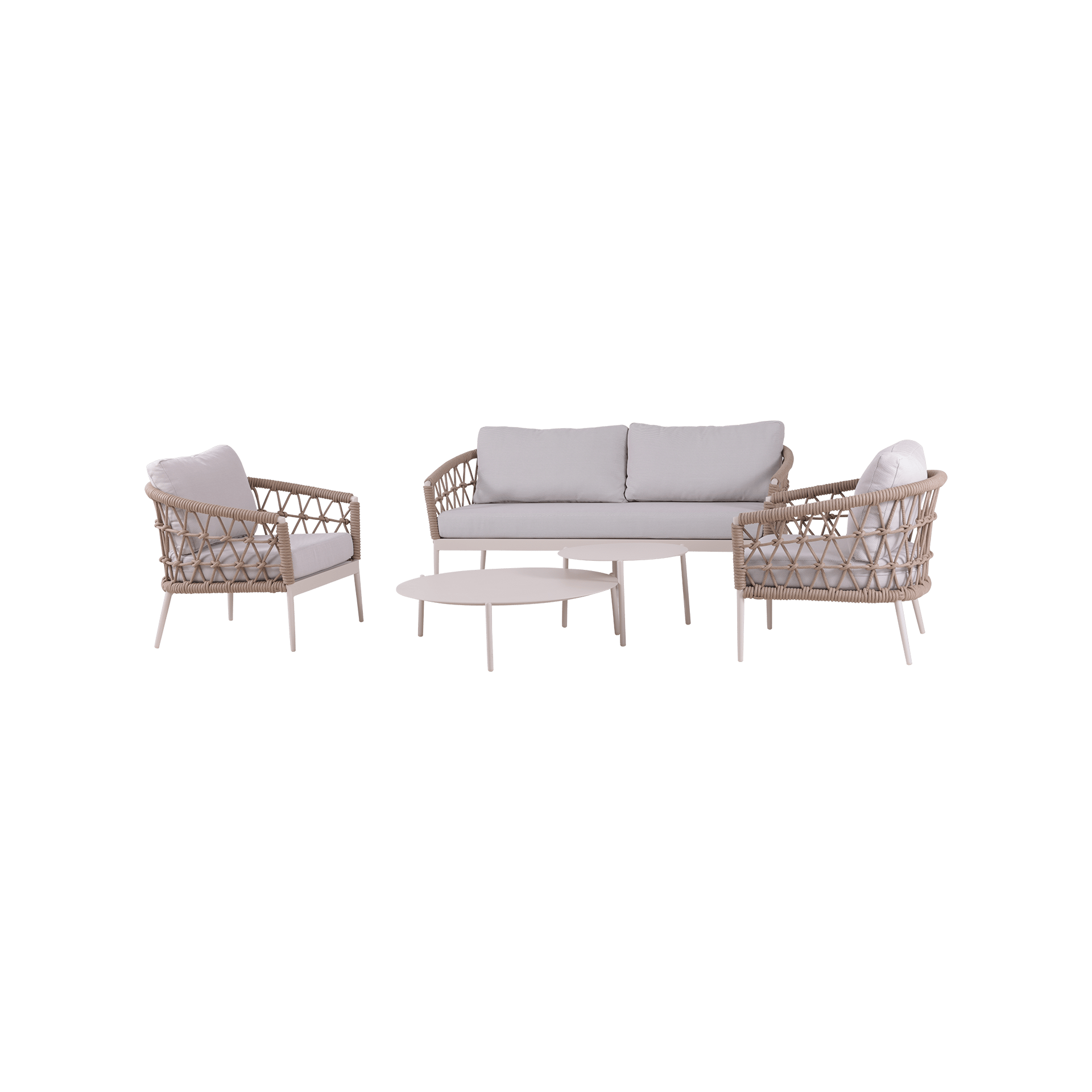 Hogarden Garten-Lounge-Set Mualla 4-teilig Beige