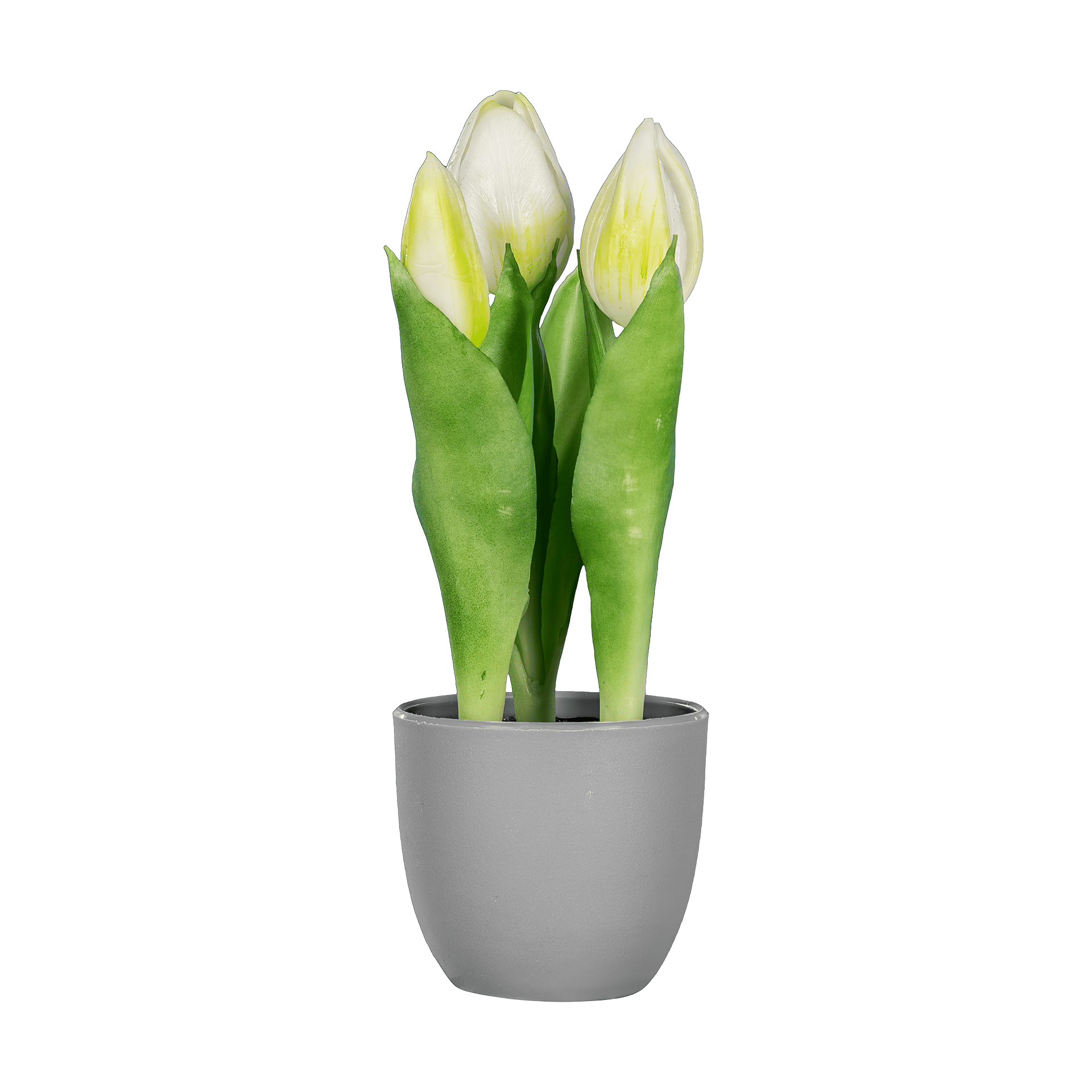 Kunstpflanze Tulpen Weiß-Grün-Grau