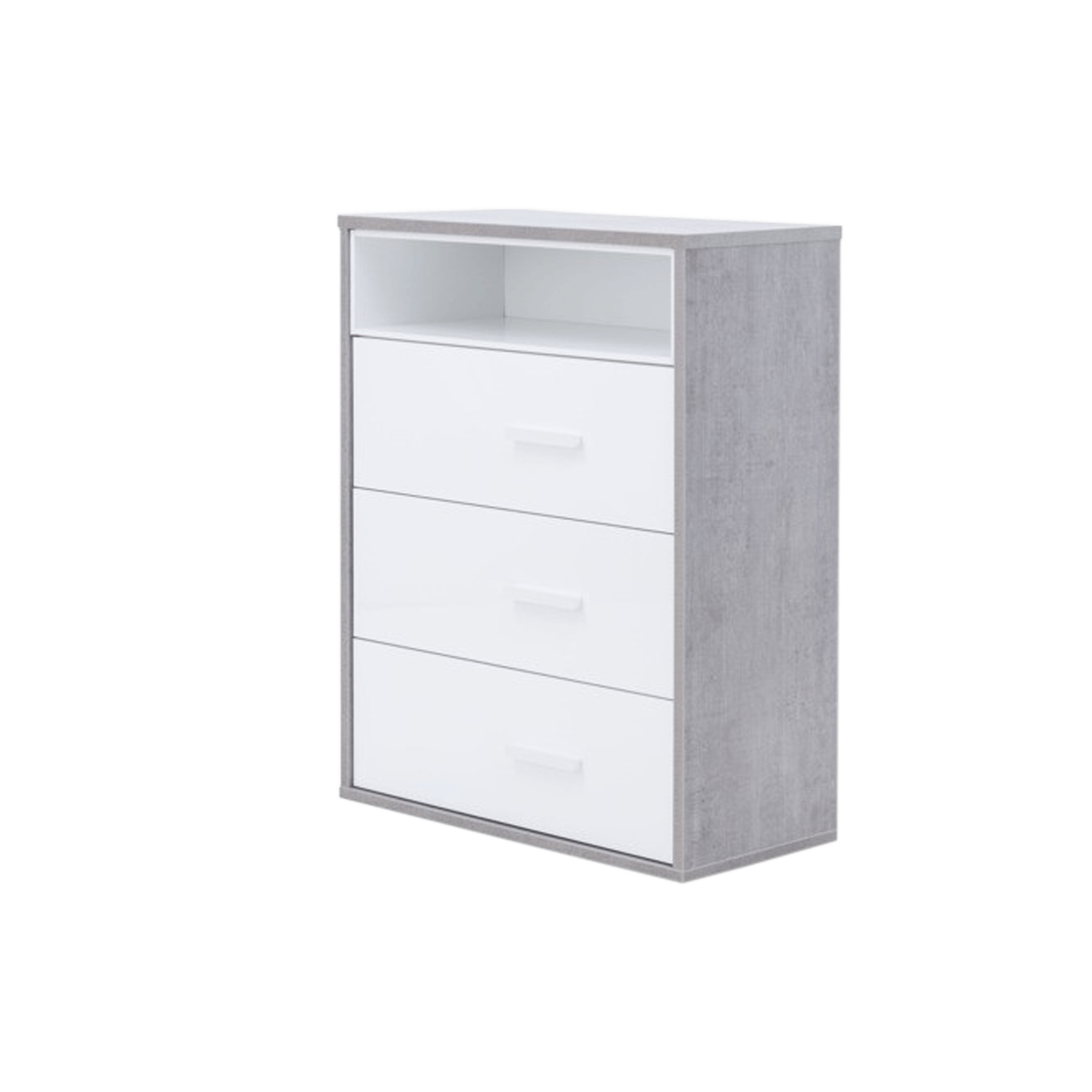 Kommode Milano Front Weiß Korpus Beton Optik Kommode Milano Front Weiß Korpus Beton Optik