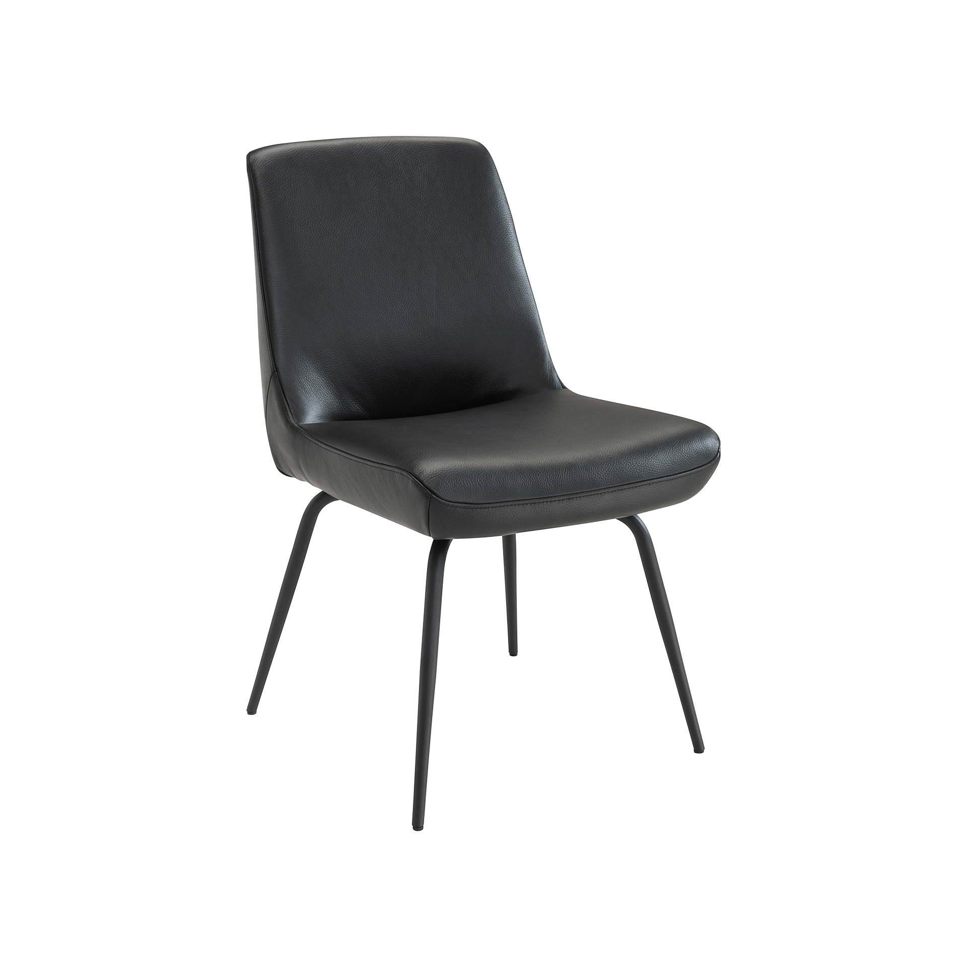 Flexmaster Stuhl Dining Bezug Leder Soleda Schwarz Gestell Schwarz Flexmaster Stuhl Dining Bezug Leder Soleda Schwarz Gestell Schwarz