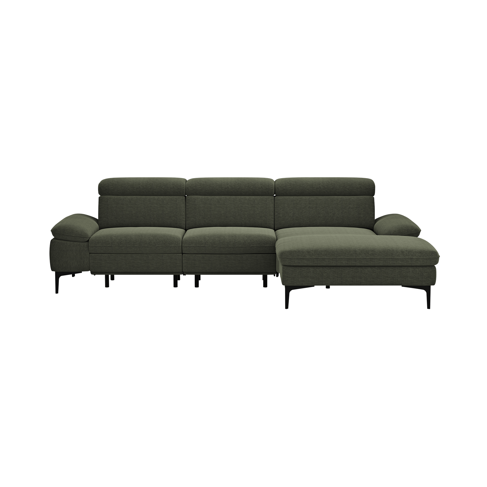 Global wohnen Ecksofa Felipa Forest Dunkelgrün Rücken echt, Kopfteilverstellung, Relaxfunktion motorisch, Armlehne verstellbar Global wohnen Ecksofa Felipa Forest Dunkelgrün Rücken echt, Kopfteilverstellung, Relaxfunktion motorisch, Armlehne verstellbar