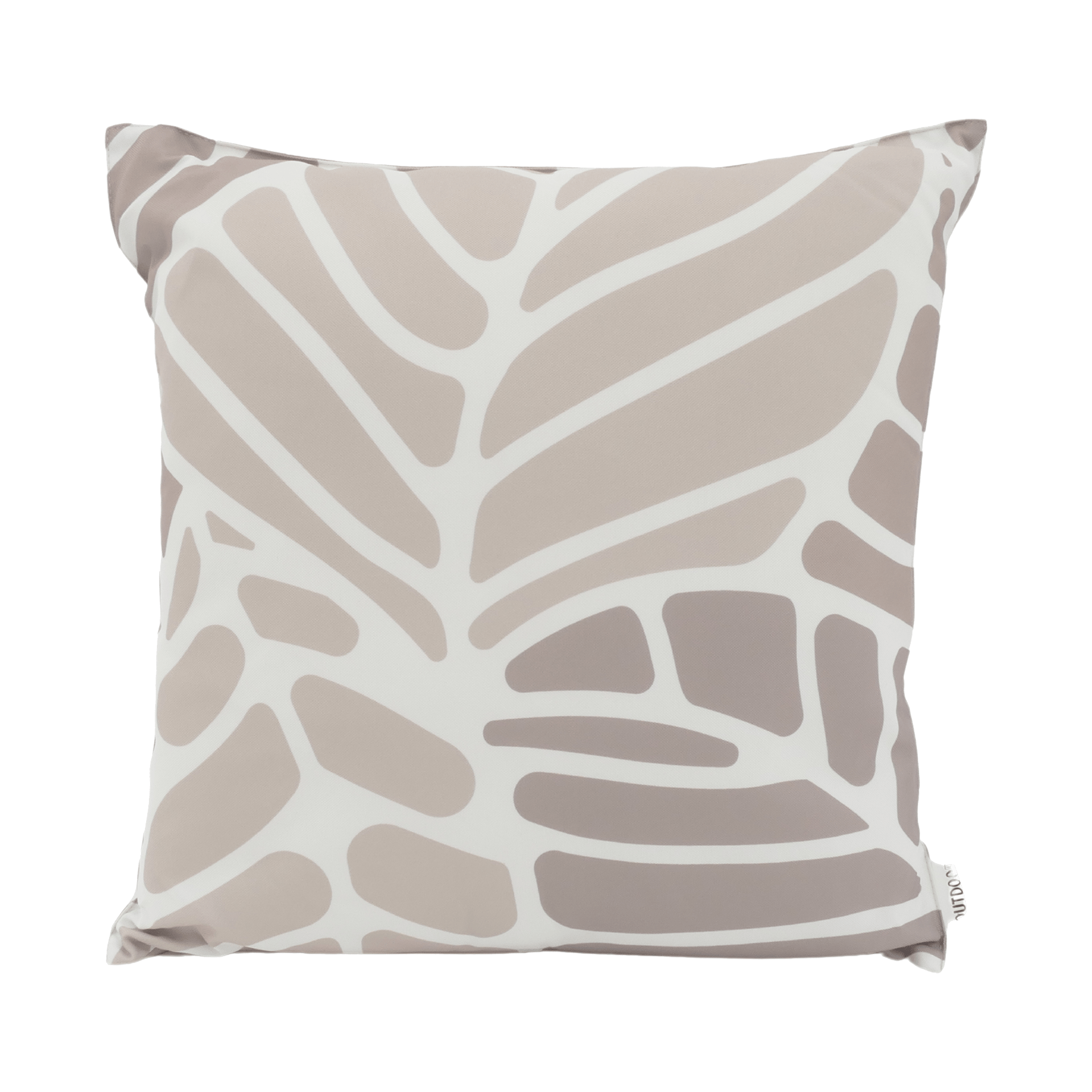 Outdoor-Kissen Blattoptik Beige Weiß Braun 45x45cm Outdoor-Kissen Blattoptik Beige Weiß Braun 45x45cm