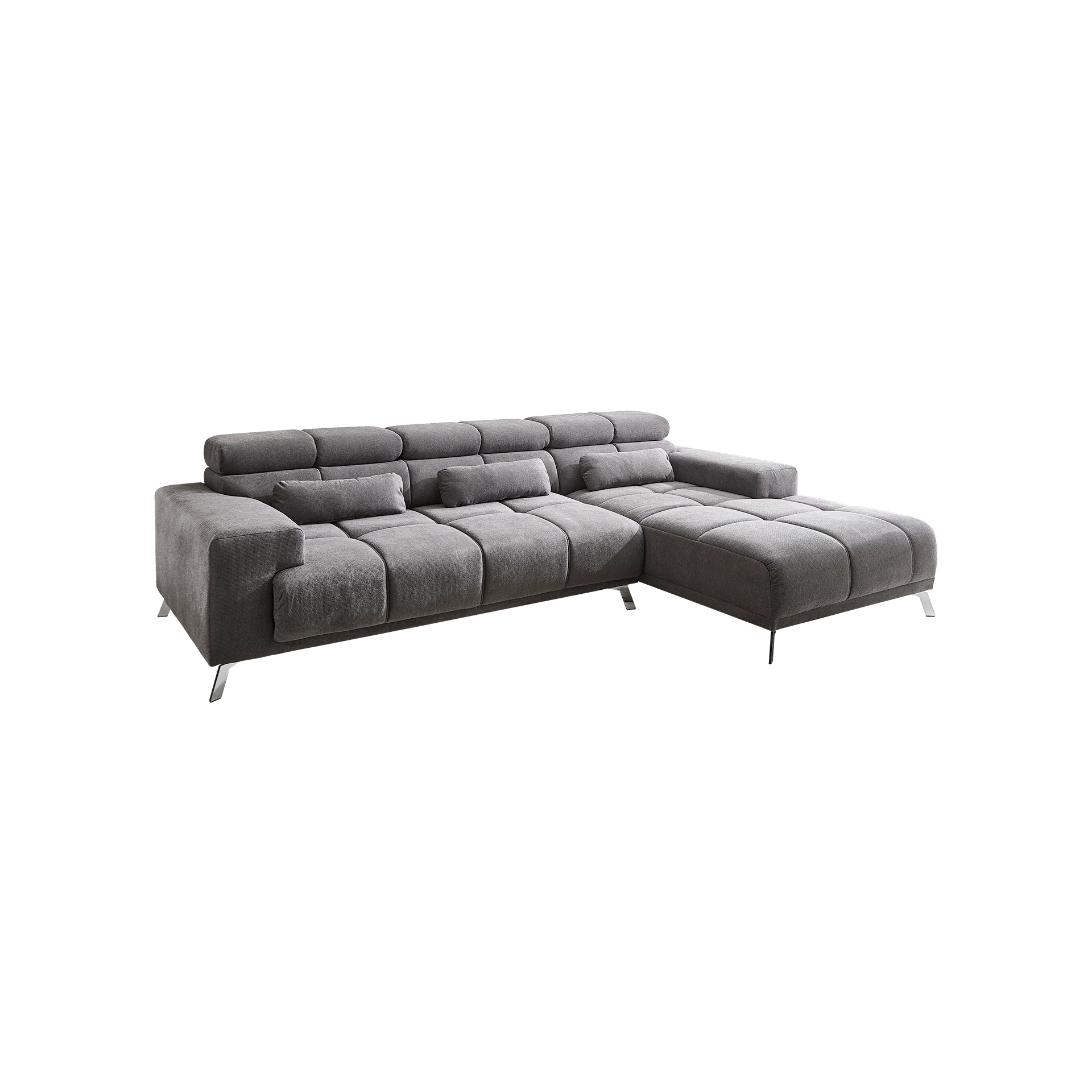 Ecksofa Space Kopfteilverstellung, Sitztiefenverstellung elektrisch Grau Ecksofa Space Kopfteilverstellung, Sitztiefenverstellung elektrisch Grau
