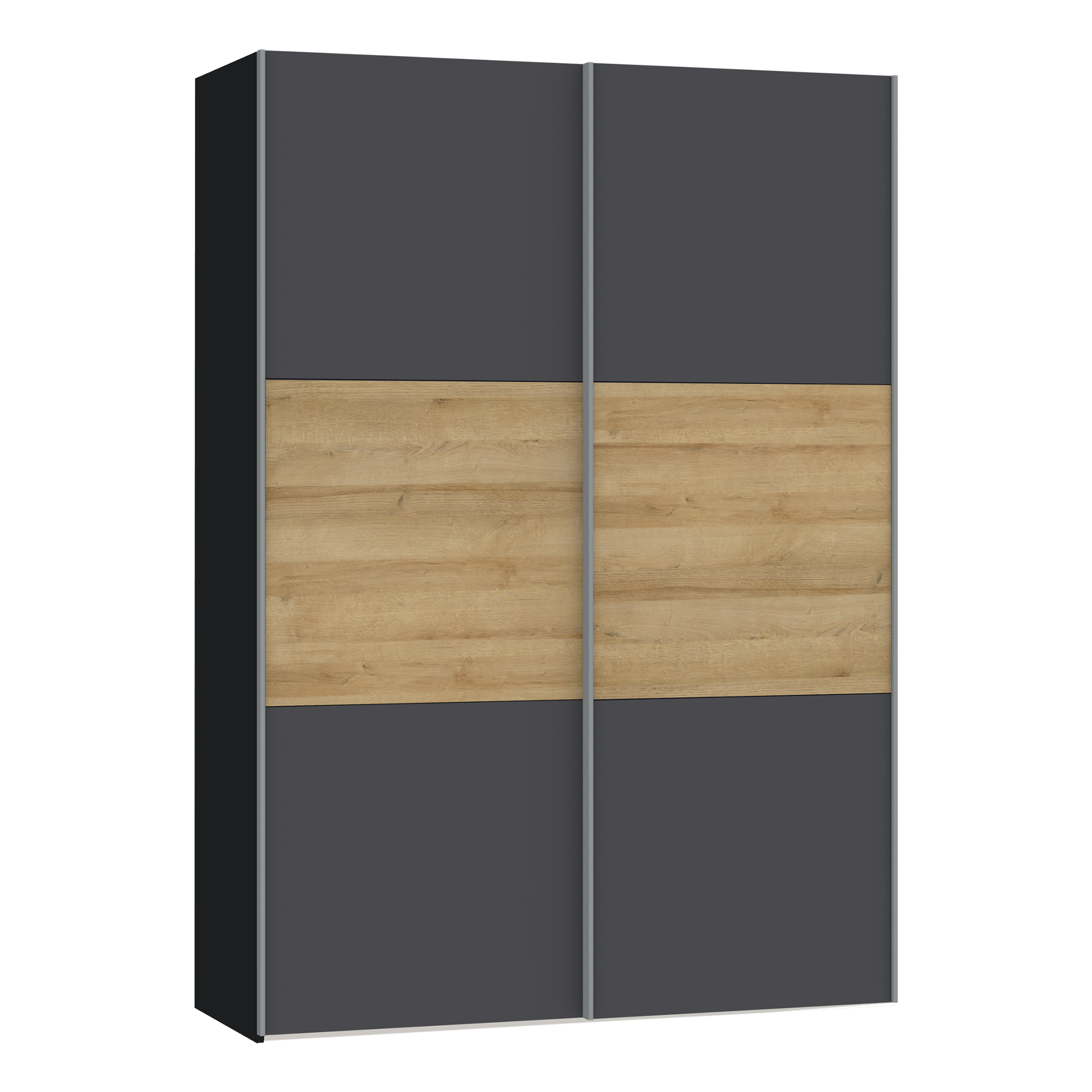 Schwebetürenschrank Loran Schwarz 59*152*220 Schwebetürenschrank Loran Schwarz 59*152*220
