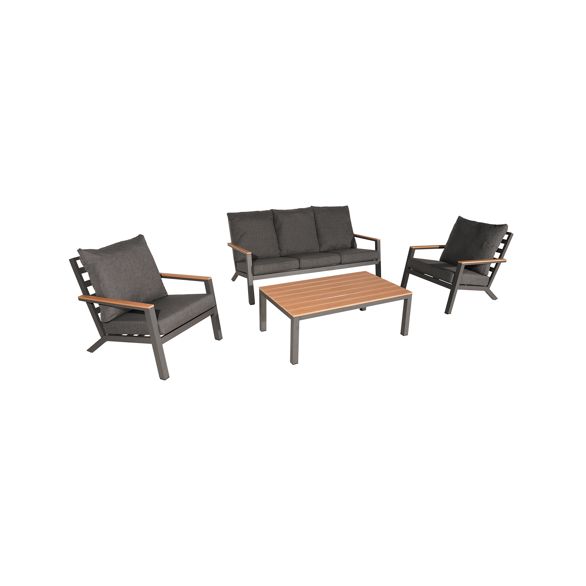 Hogarden Loungemöbel-Set Balu 4-teilig Anthrazit
