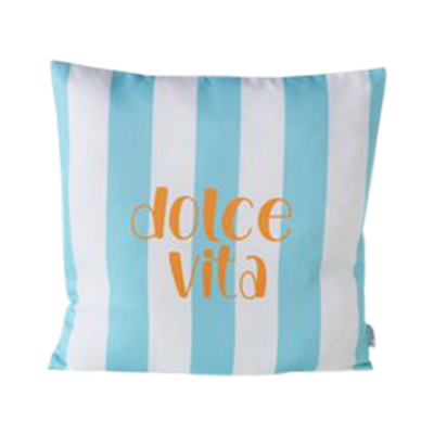 Kissen Dolce Vita Blau-Orange-Weiß cm