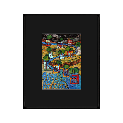 Bild Hundertwasser Schwarz-Bunt Bild Hundertwasser Schwarz-Bunt