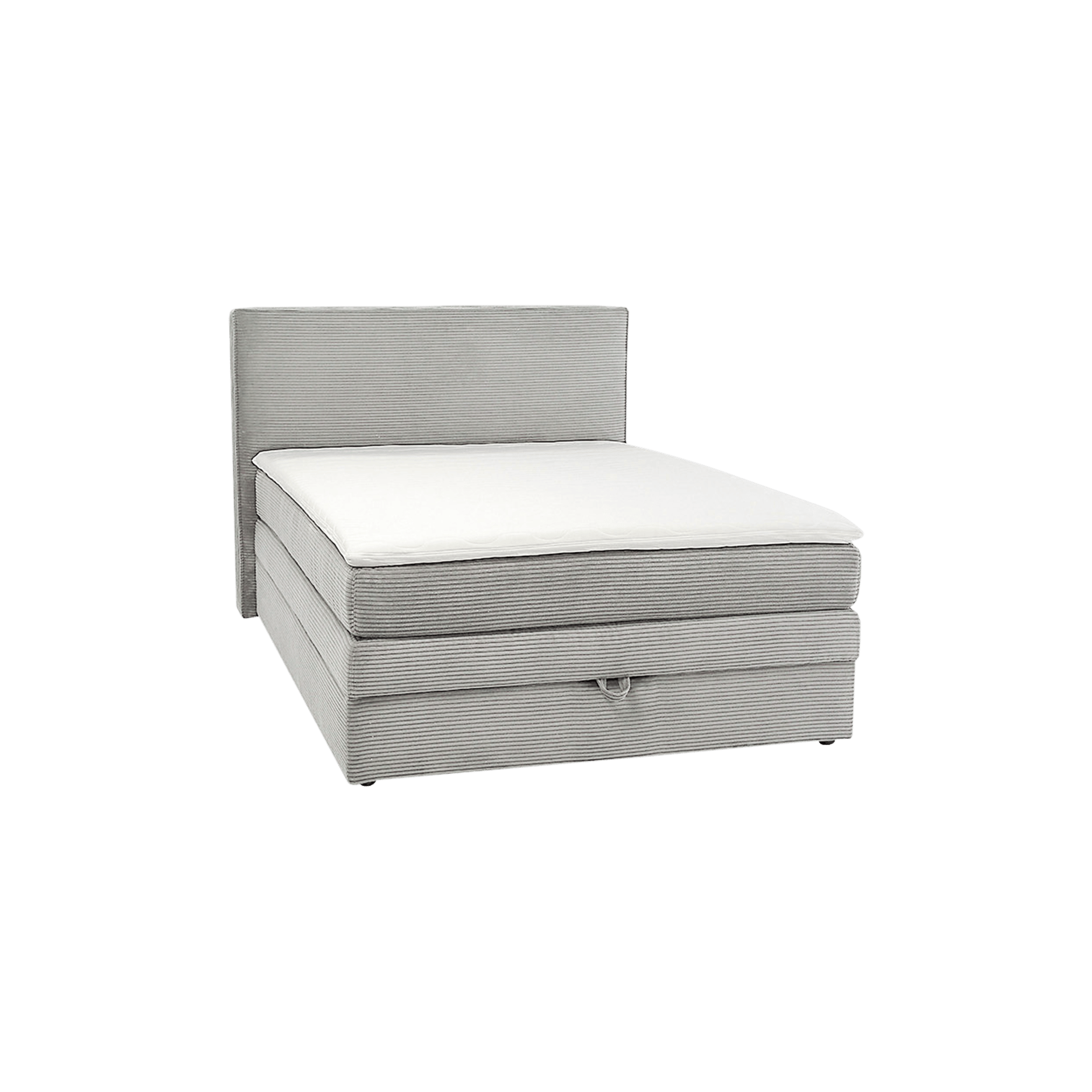 Boxspringbett Janina Bezug Hellgrau 140x200 cm Bettkasten, Topper Bezug abnehmbar Boxspringbett Janina Bezug Hellgrau 140x200 cm Bettkasten, Topper Bezug abnehmbar