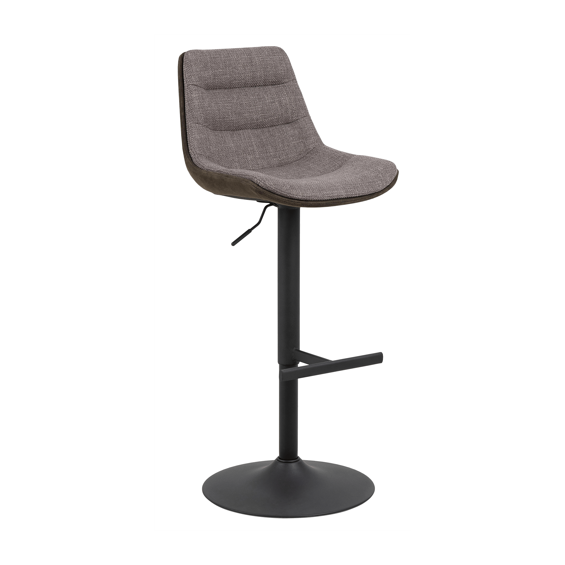 Barhocker Adele Bezug Graubraun, Gestell Schwarz matt