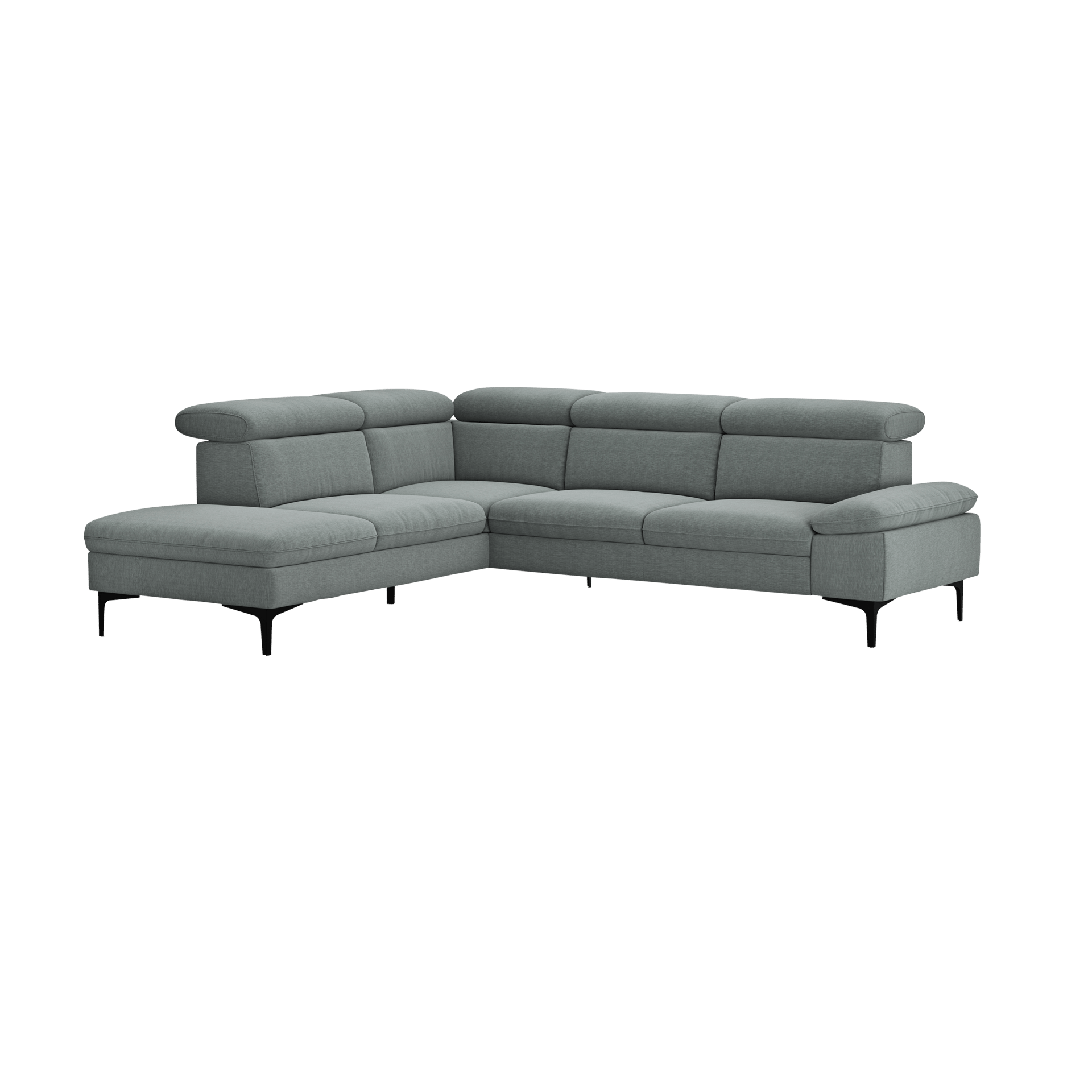 Global wohnen Ecksofa Felipa Plumb Rücken echt, Kopfteilverstellung Global wohnen Ecksofa Felipa Plumb Rücken echt, Kopfteilverstellung
