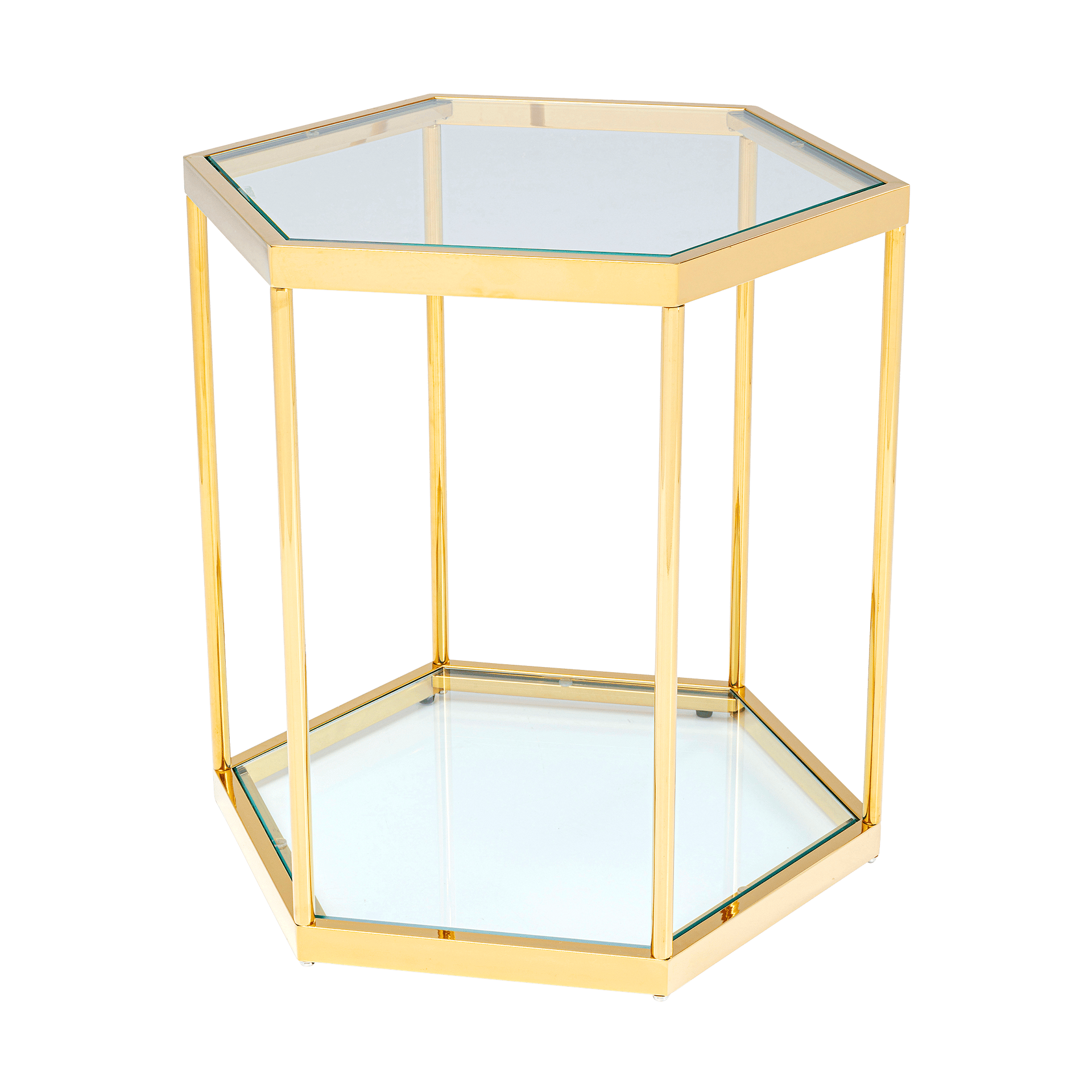Kare Beistelltisch Comb Gold