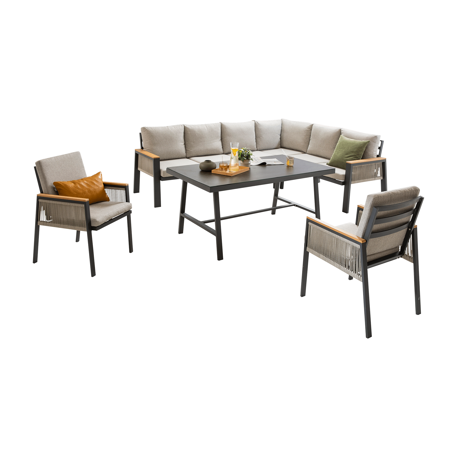 Hogarden Loungemöbel-Set Caris 4-teilig Grau Hogarden Loungemöbel-Set Caris 4-teilig Grau