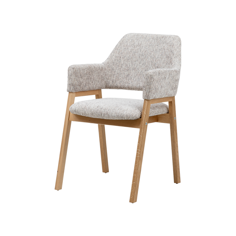 Stuhl Marita Bezug Beige Gestell Wildeiche massiv geölt