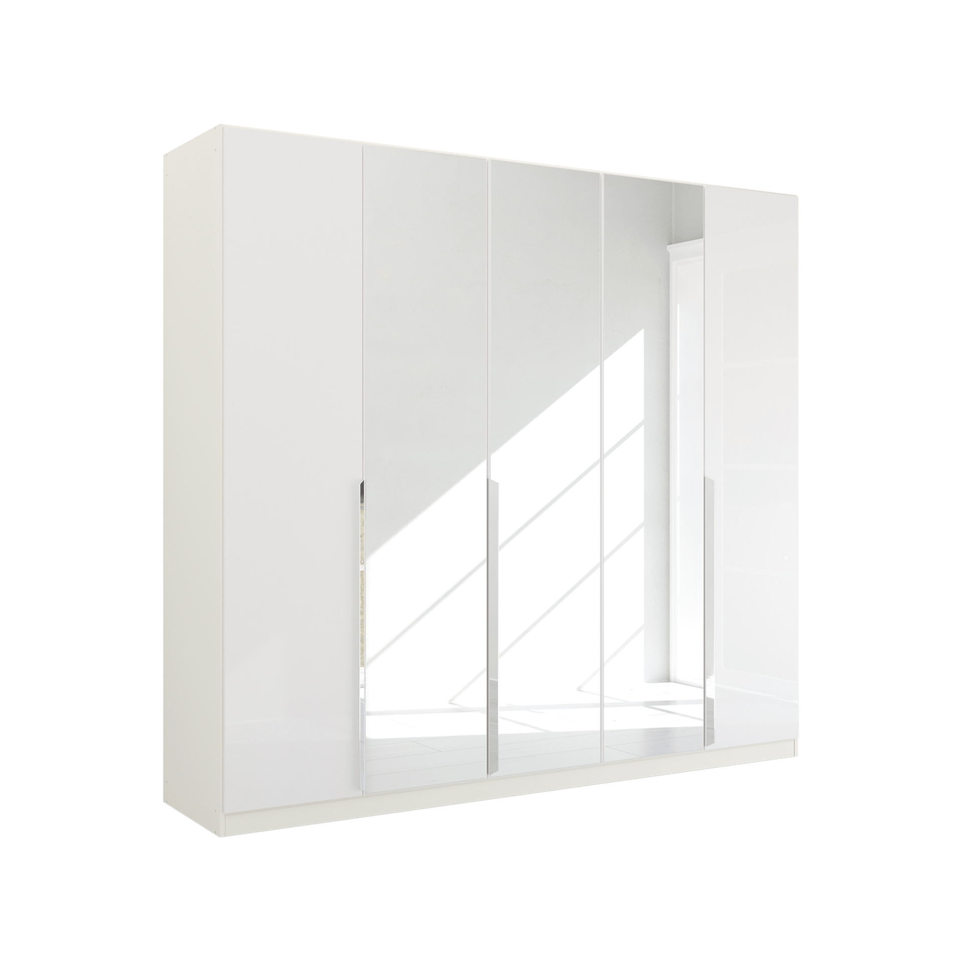 Drehtürenschrank Glam 5-türig Weiß 54*226*210