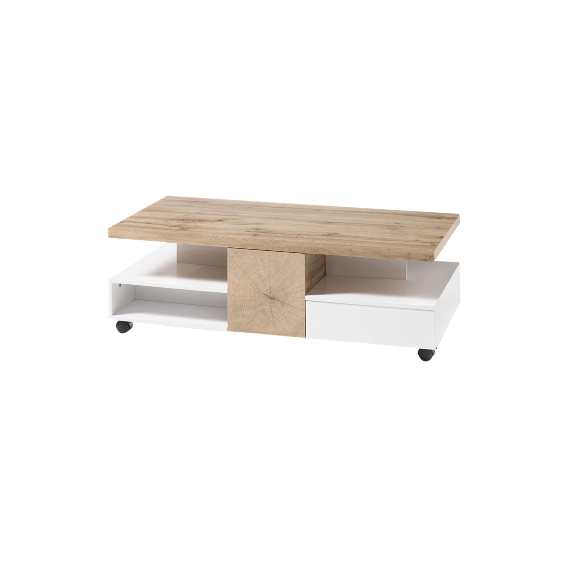 Couchtisch Reit Platte Eiche dekor Gestell Weiß 120*40*60 Couchtisch Reit Platte Eiche dekor Gestell Weiß 120*40*60